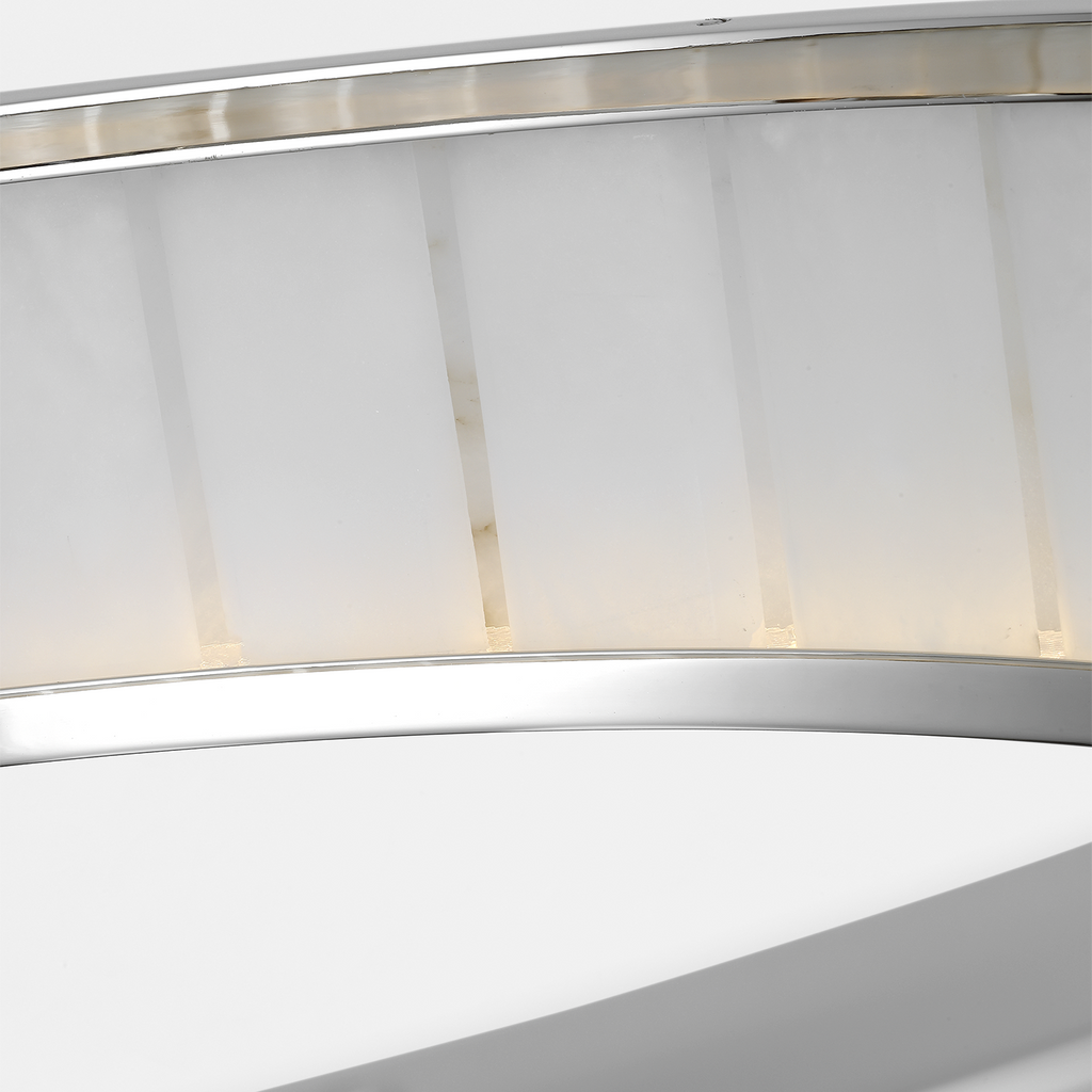 Iterna 30" Ring Chandelier | Polished Nickel | Alabaster