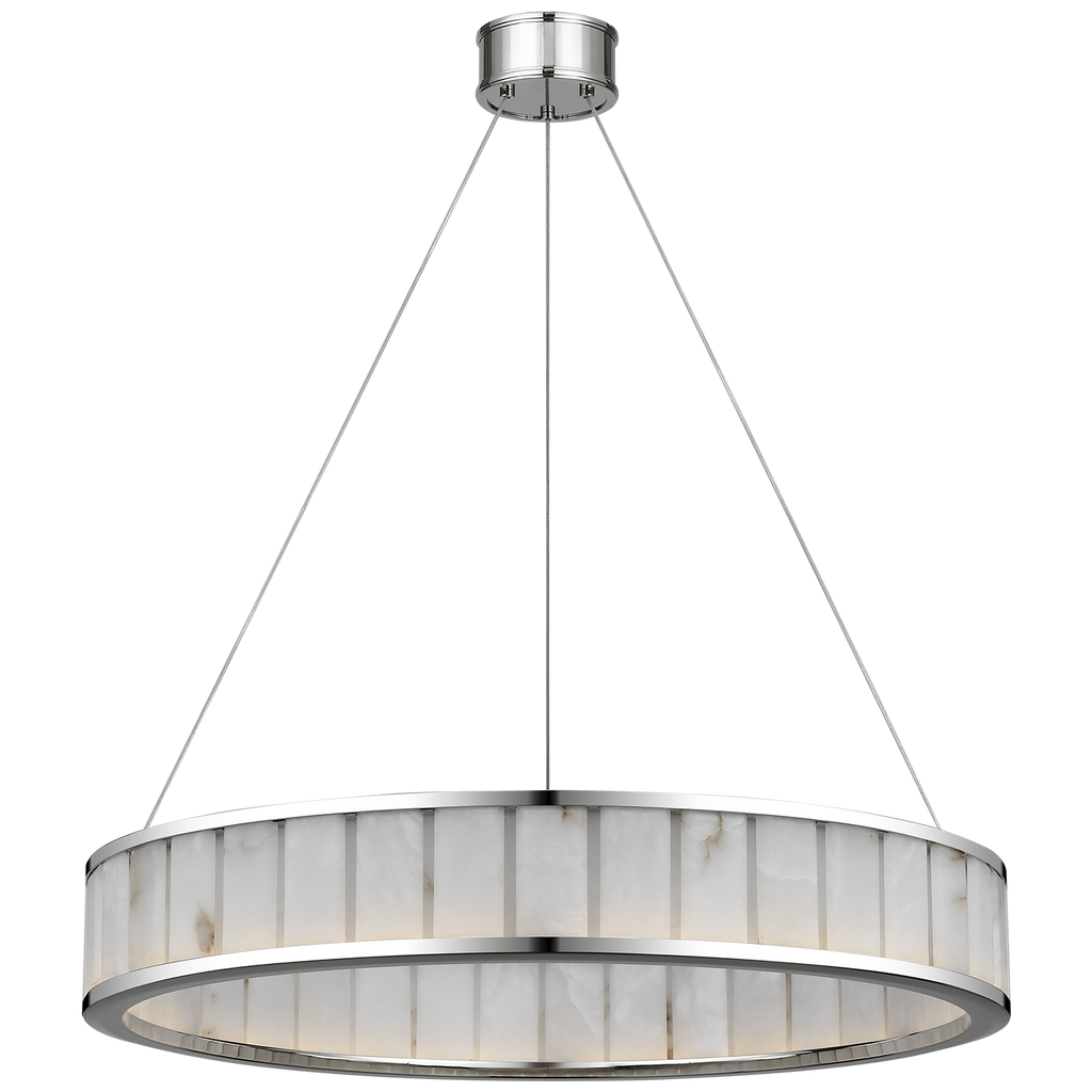 Iterna 30" Ring Chandelier | Polished Nickel | Alabaster
