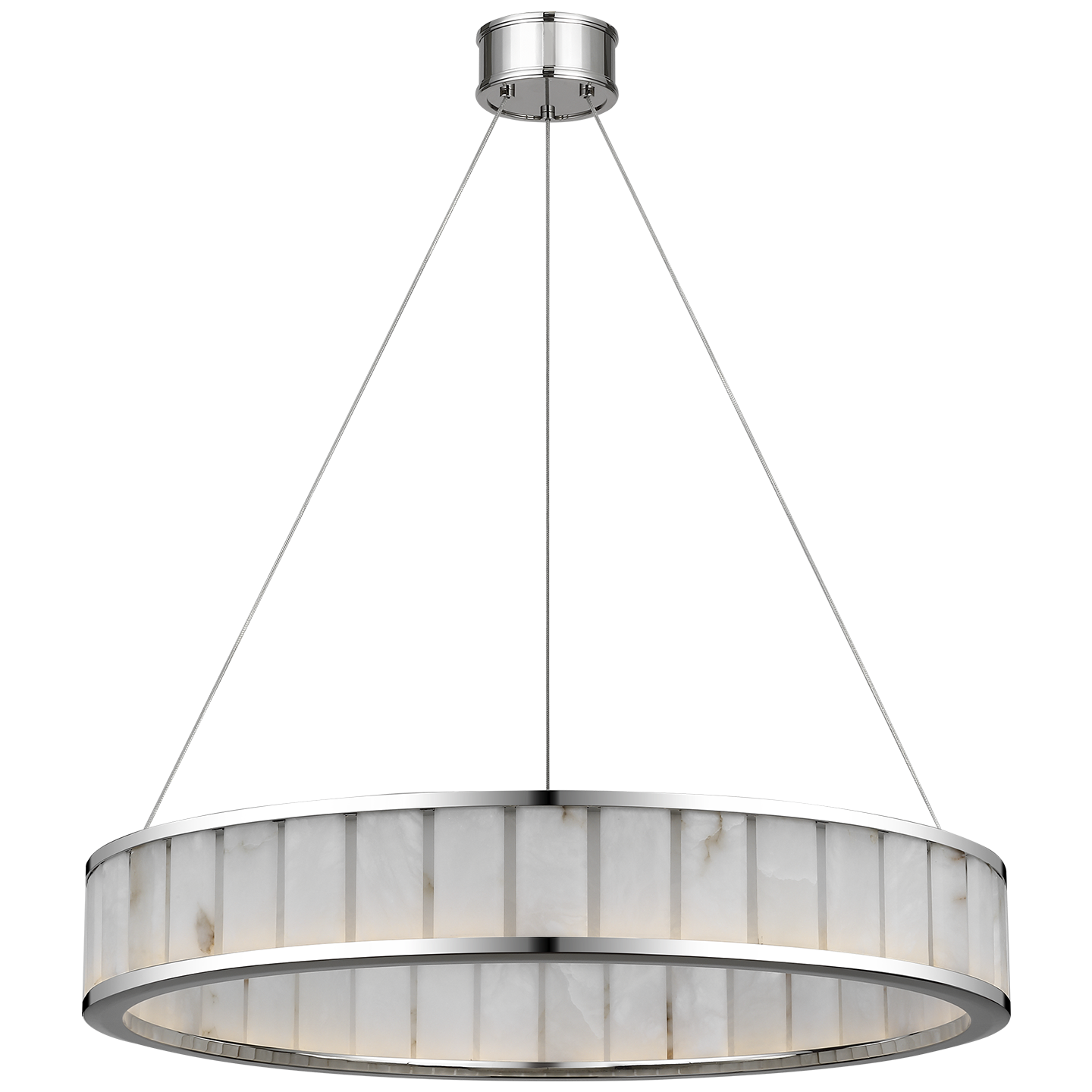 Iterna 30" Ring Chandelier | Polished Nickel | Alabaster
