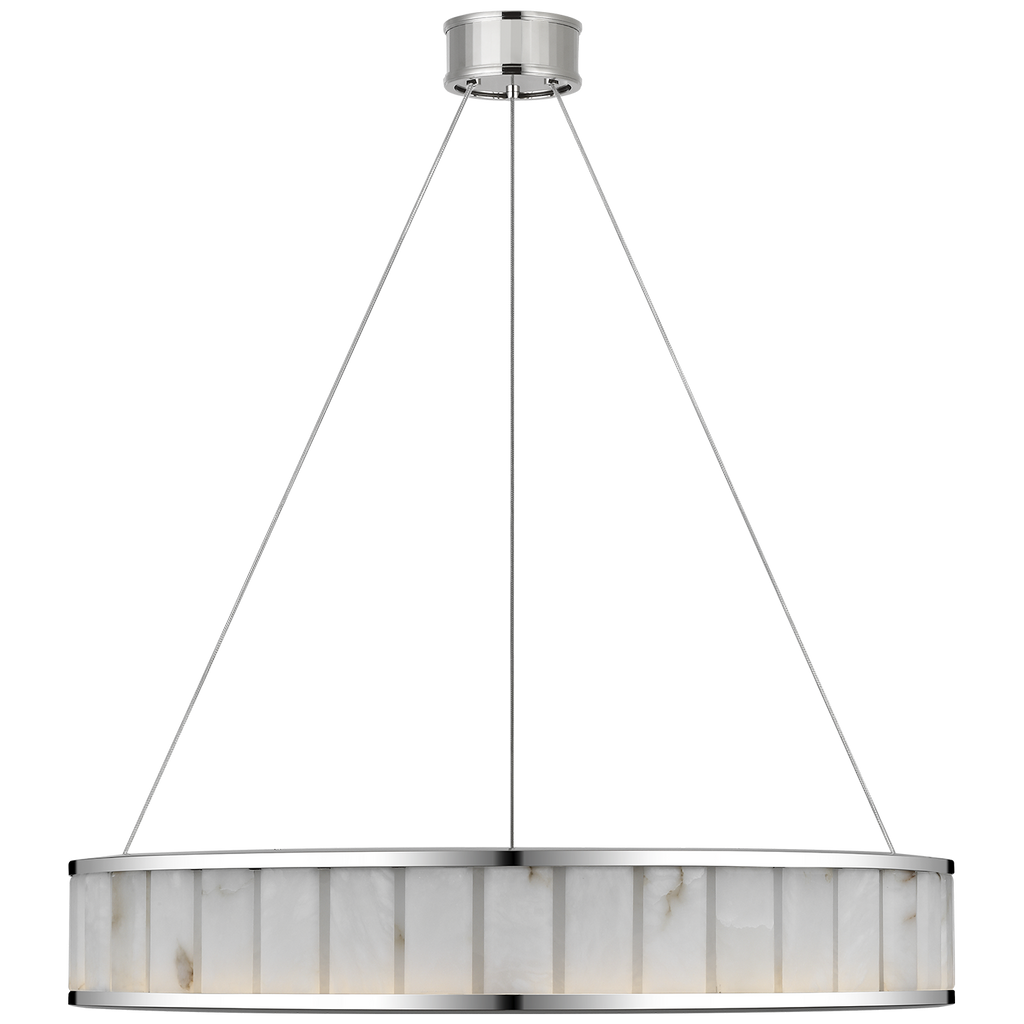 Iterna 30" Ring Chandelier | Polished Nickel | Alabaster