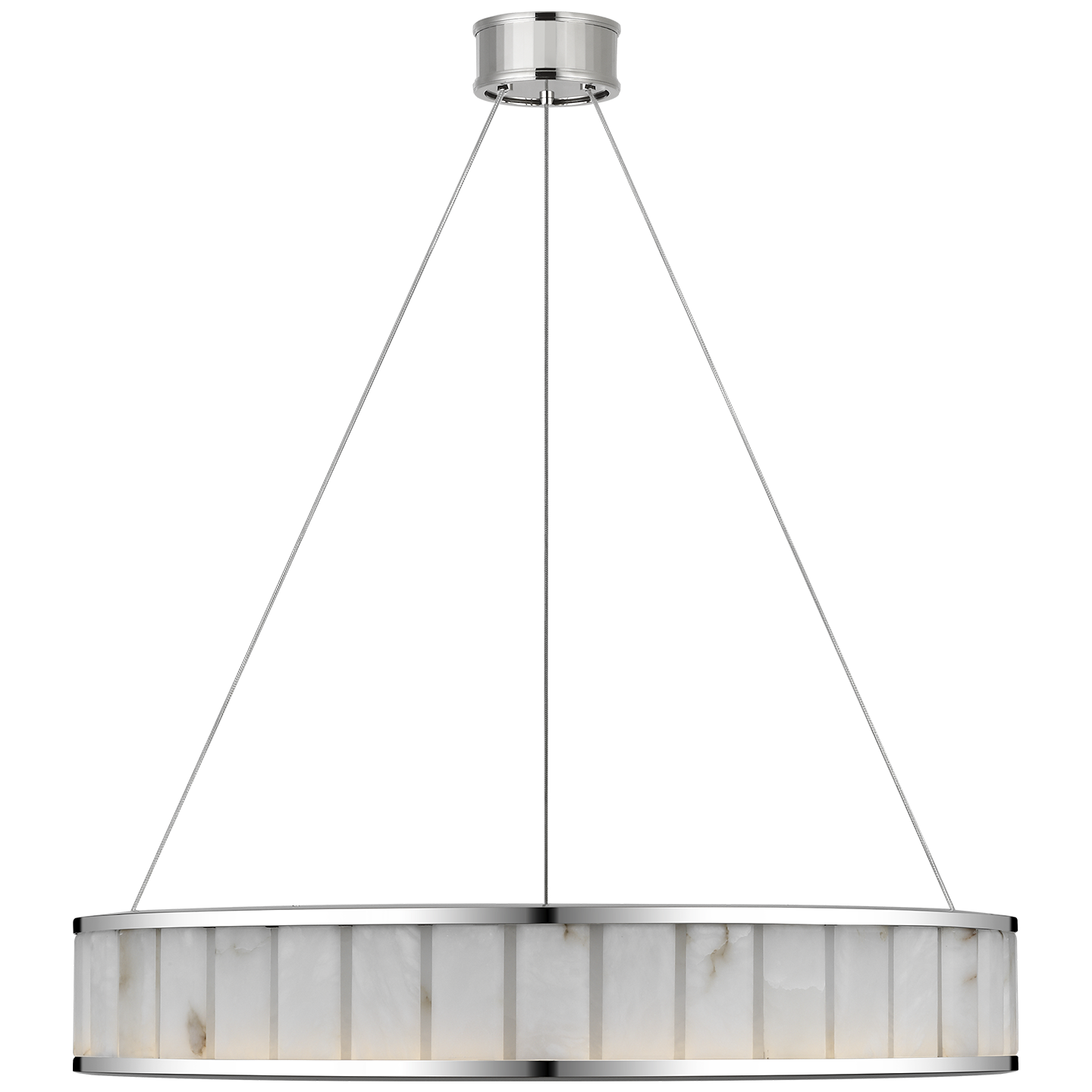 Iterna 30" Ring Chandelier | Polished Nickel | Alabaster
