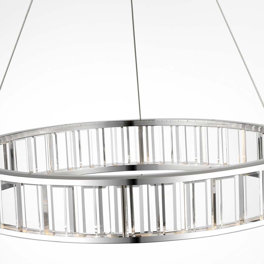 Iterna 30" Ring Chandelier | Polished Nickel | Crystal