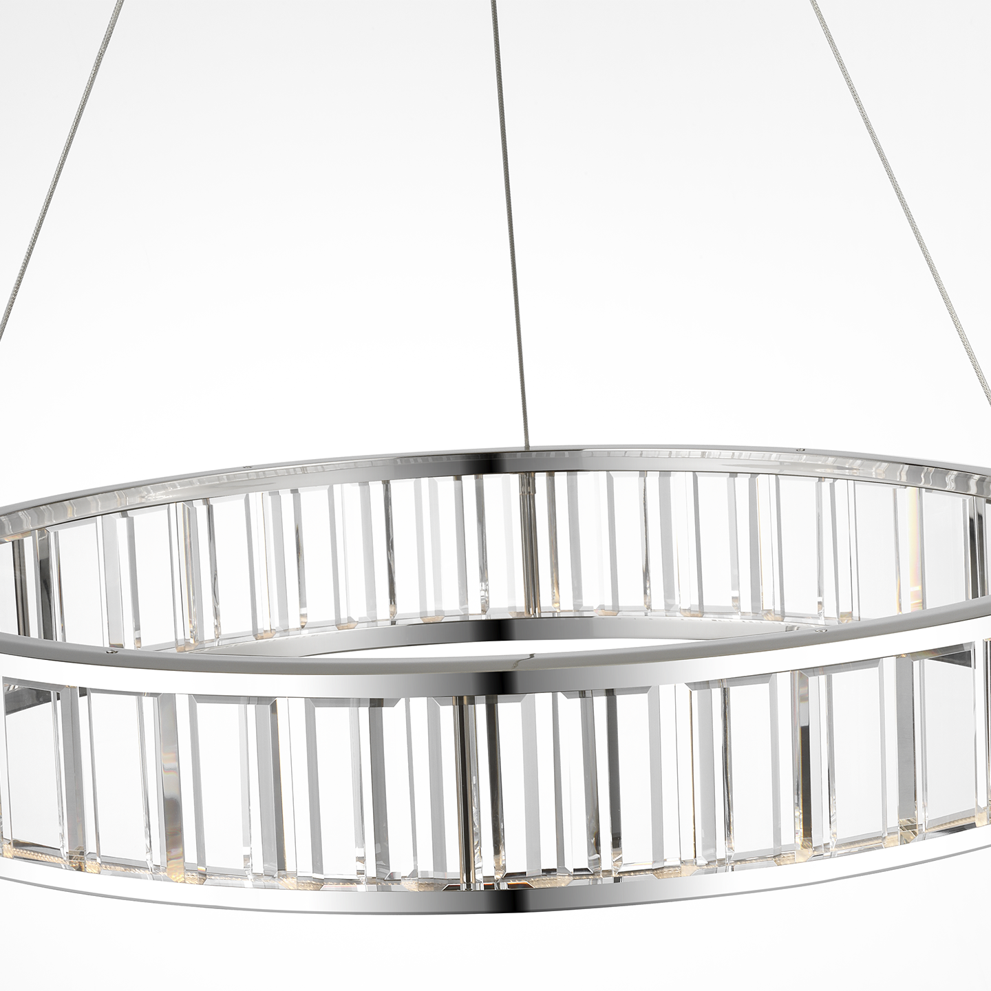 Iterna 30" Ring Chandelier | Polished Nickel | Crystal