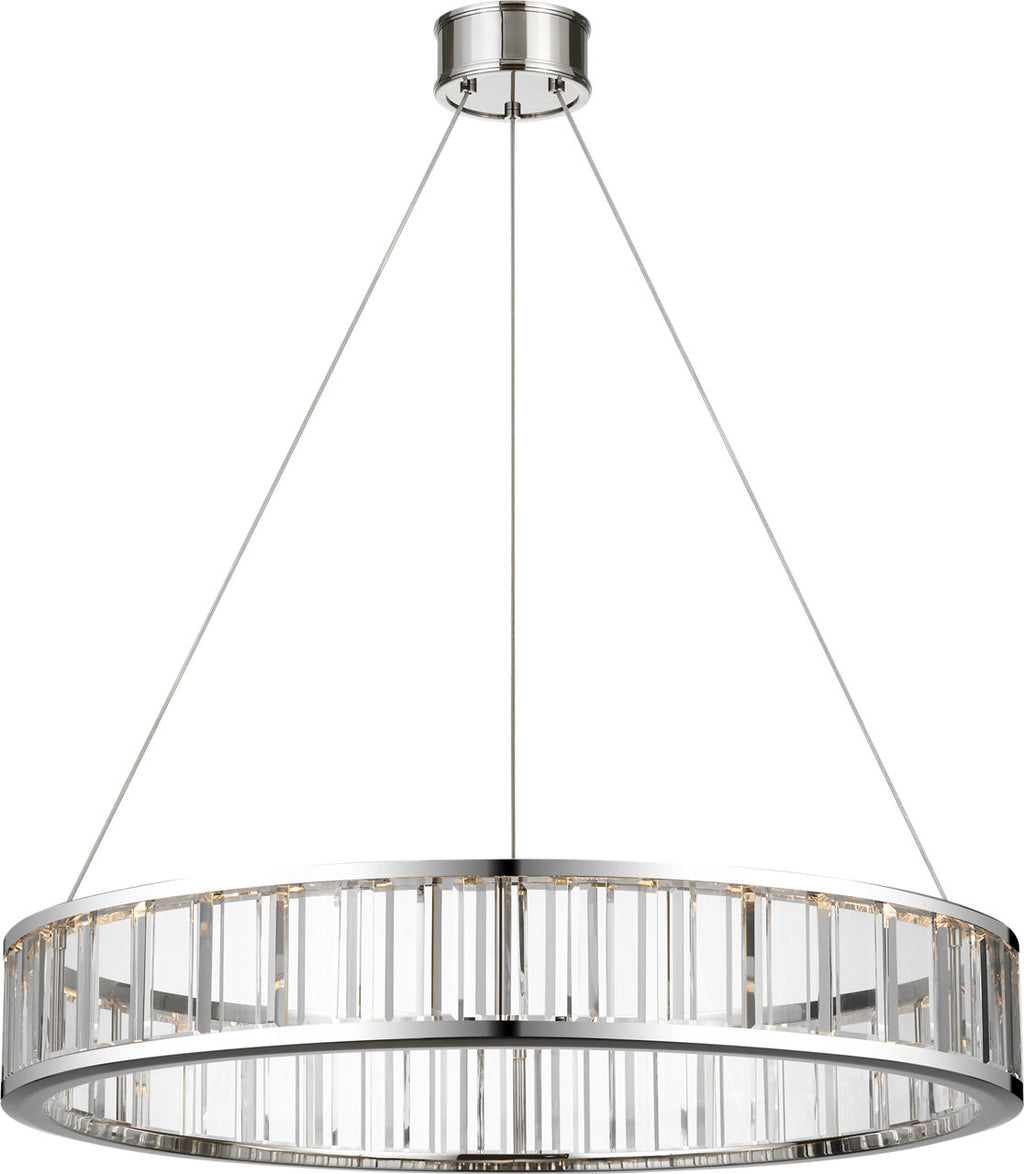 Iterna 30" Ring Chandelier | Polished Nickel | Crystal