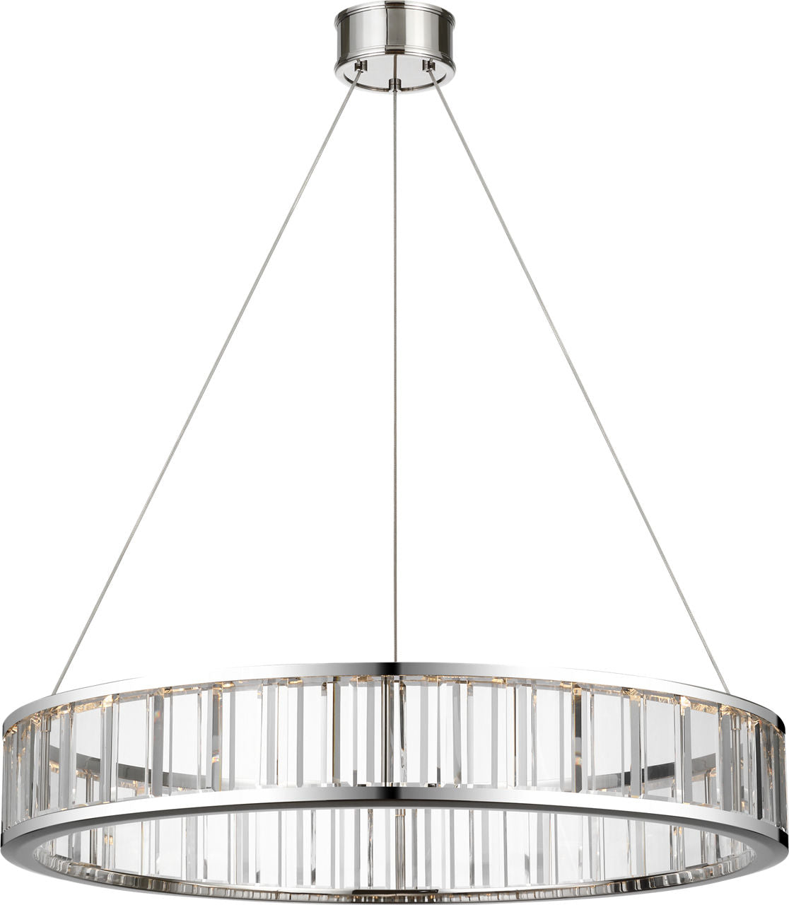 Iterna 30" Ring Chandelier | Polished Nickel | Crystal
