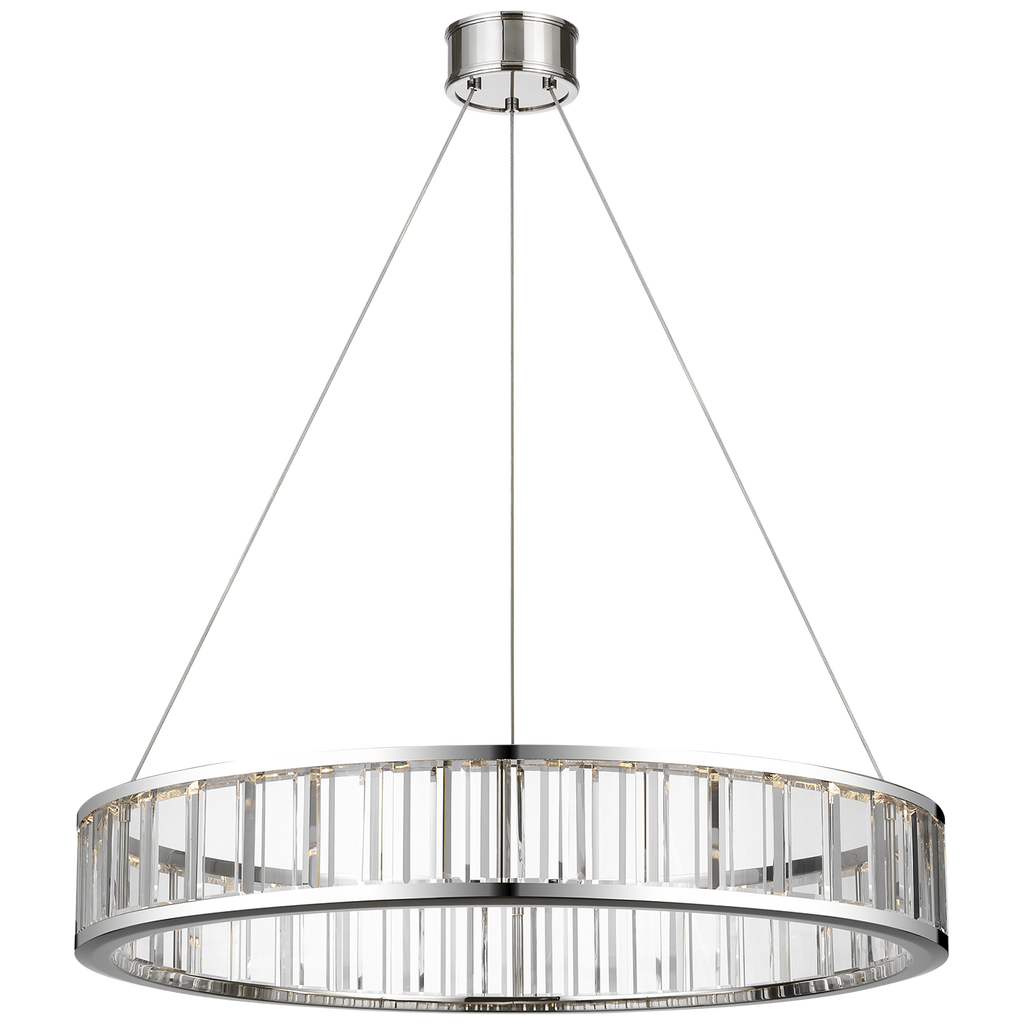 Iterna 30" Ring Chandelier | Polished Nickel | Crystal