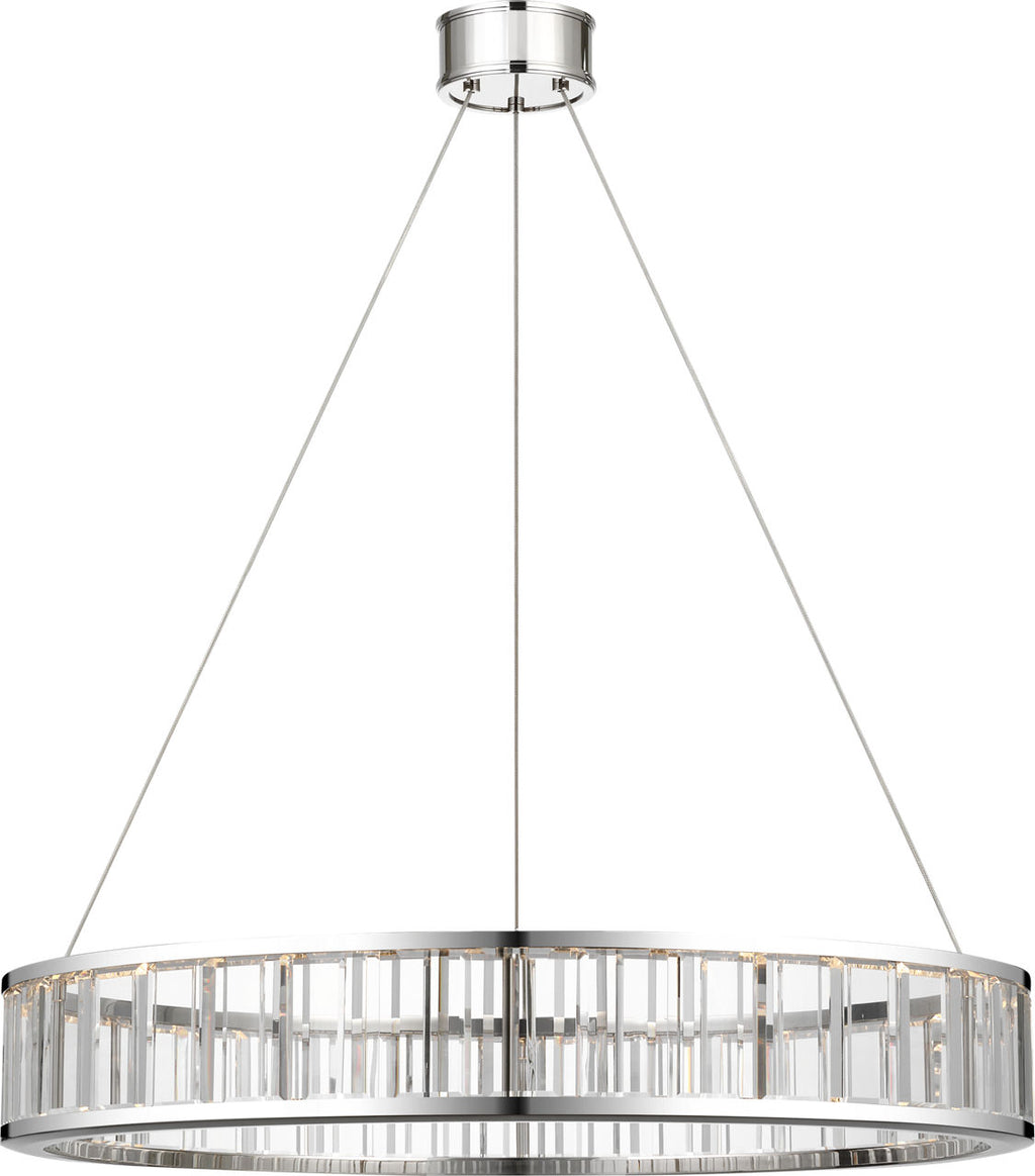 Iterna 30" Ring Chandelier | Polished Nickel | Crystal