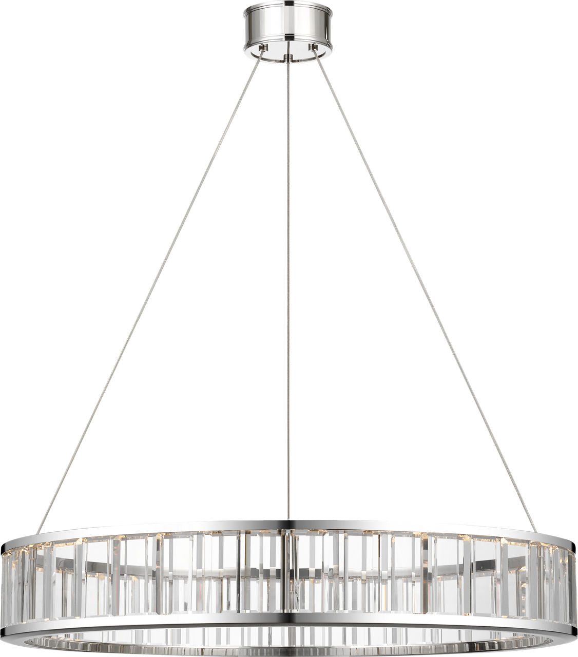 Iterna 30" Ring Chandelier | Polished Nickel | Crystal