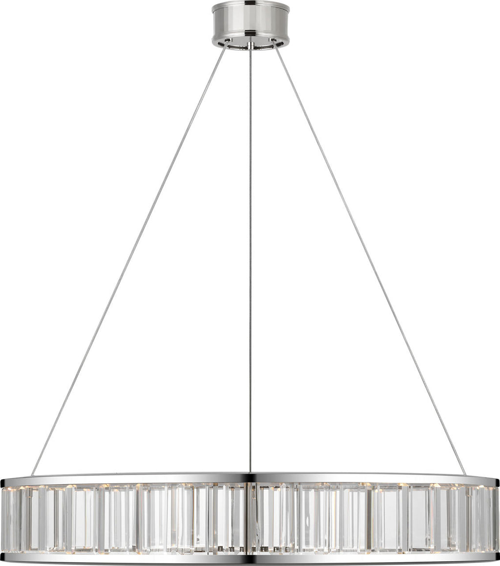 Iterna 30" Ring Chandelier | Polished Nickel | Crystal