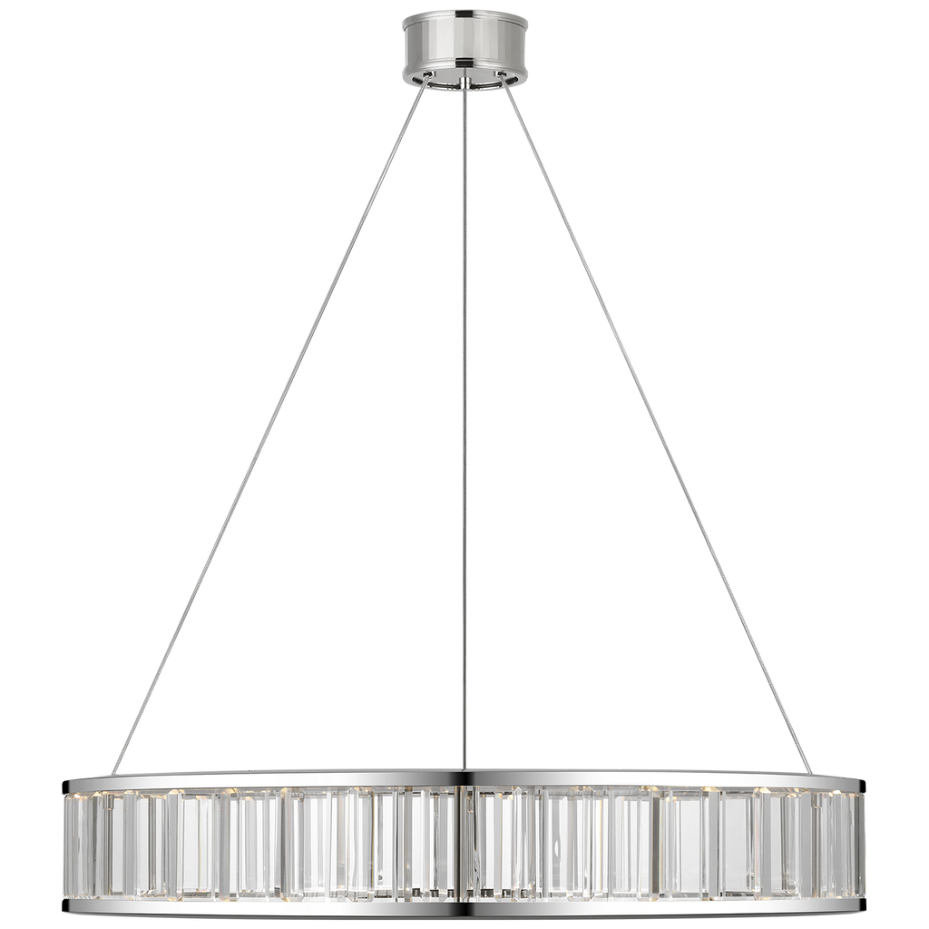 Iterna 30" Ring Chandelier | Polished Nickel | Crystal