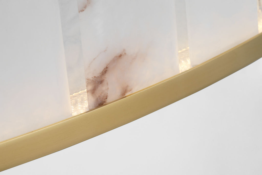 Iterna 40" Ring Chandelier | Antique-Burnished Brass | Alabaster