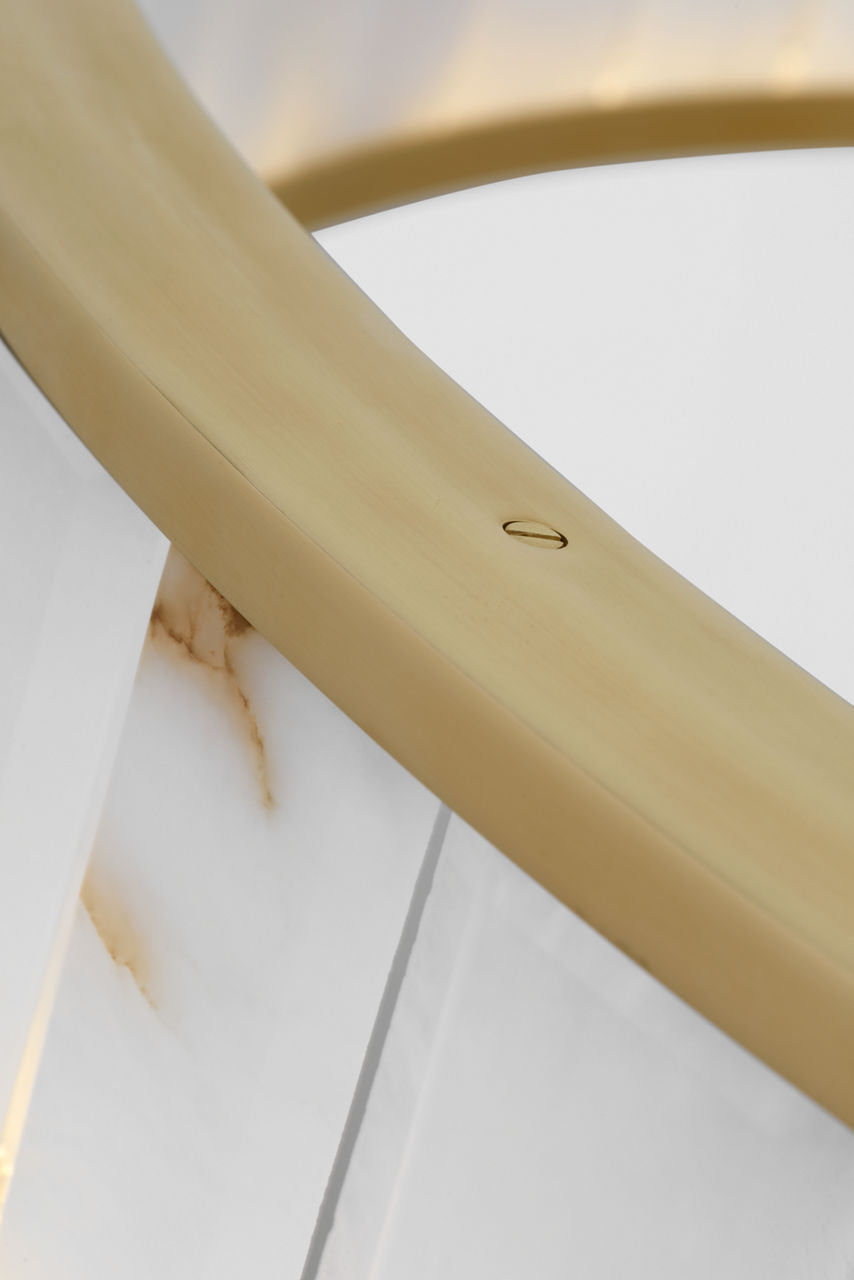 Iterna 40" Ring Chandelier | Antique-Burnished Brass | Alabaster