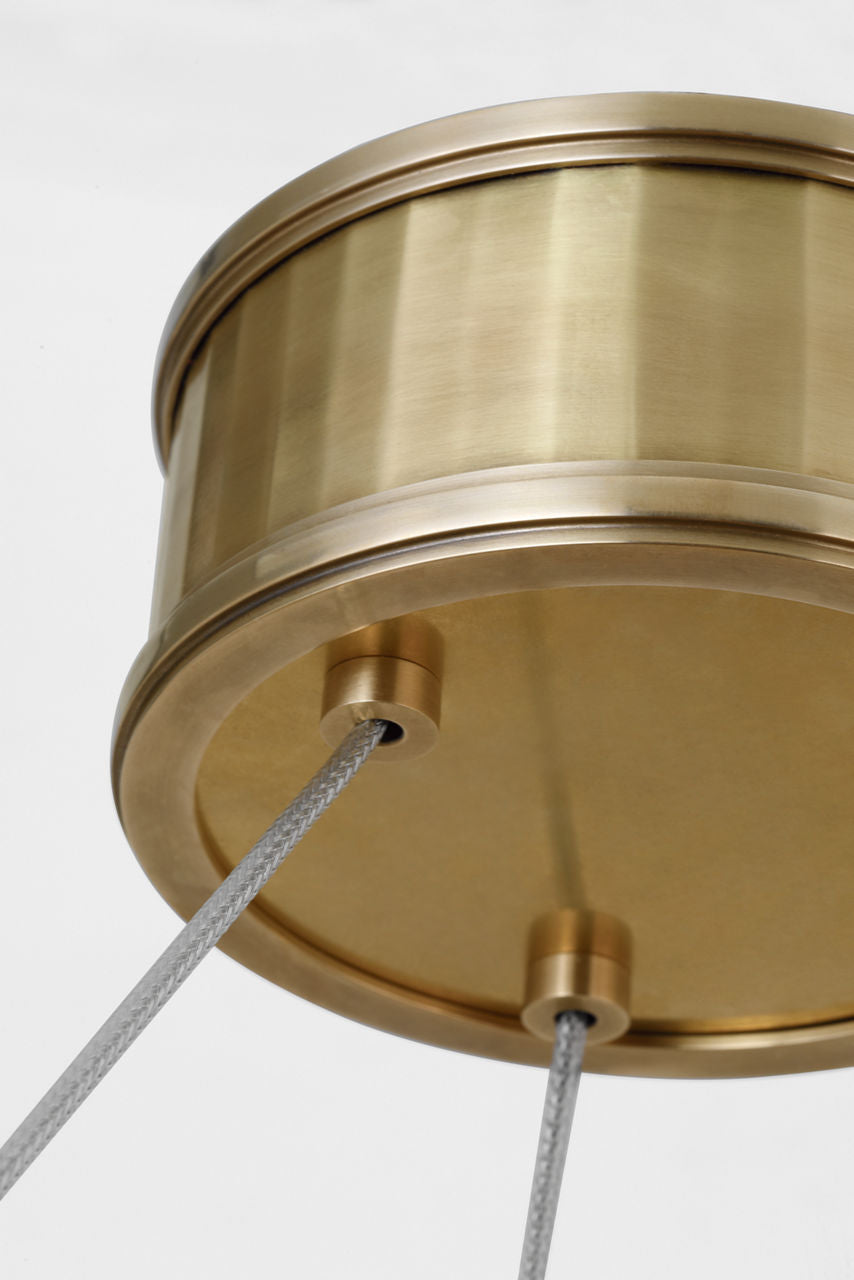 Iterna 40" Ring Chandelier | Antique-Burnished Brass | Alabaster