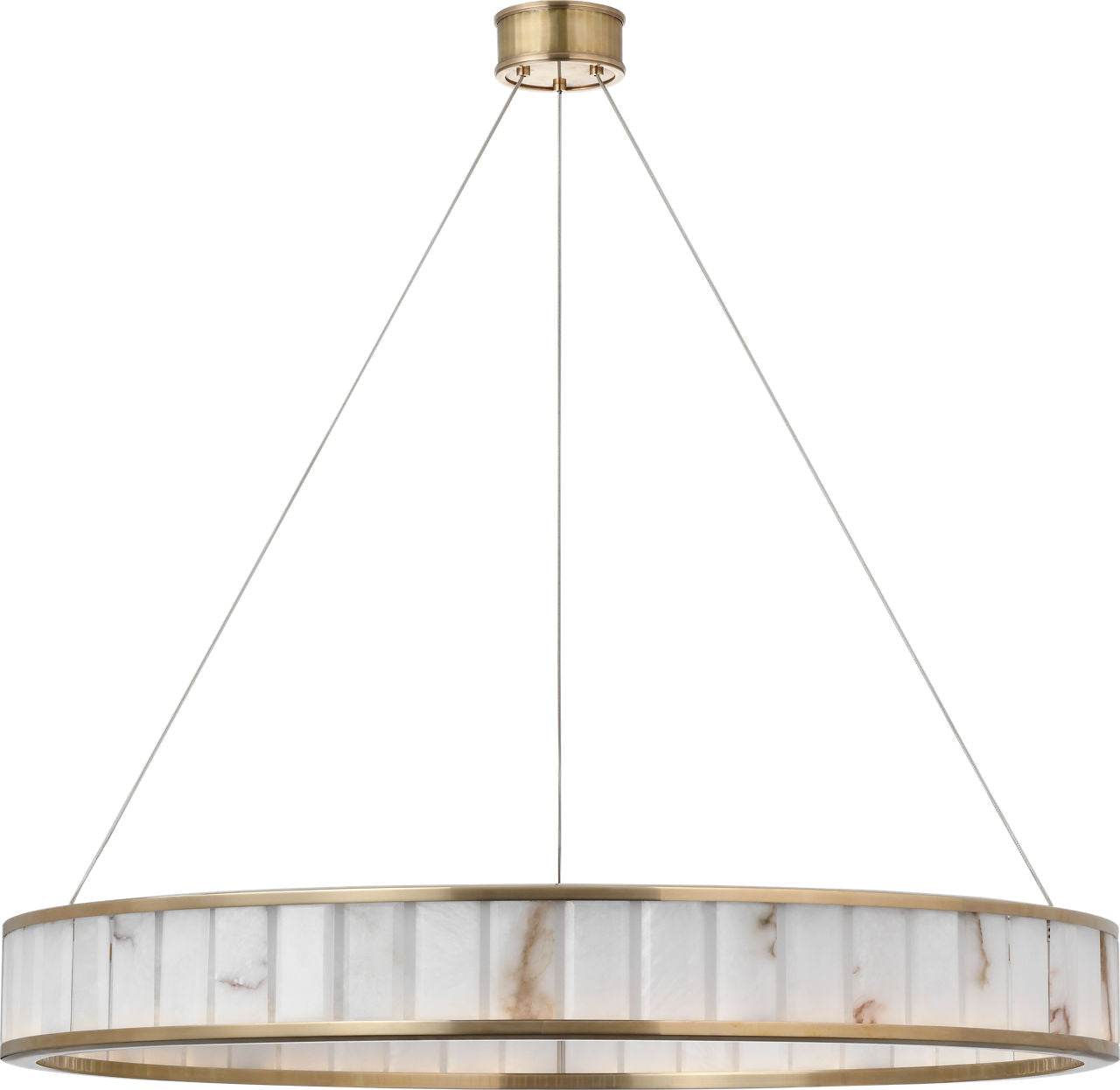 Iterna 40" Ring Chandelier | Antique-Burnished Brass | Alabaster