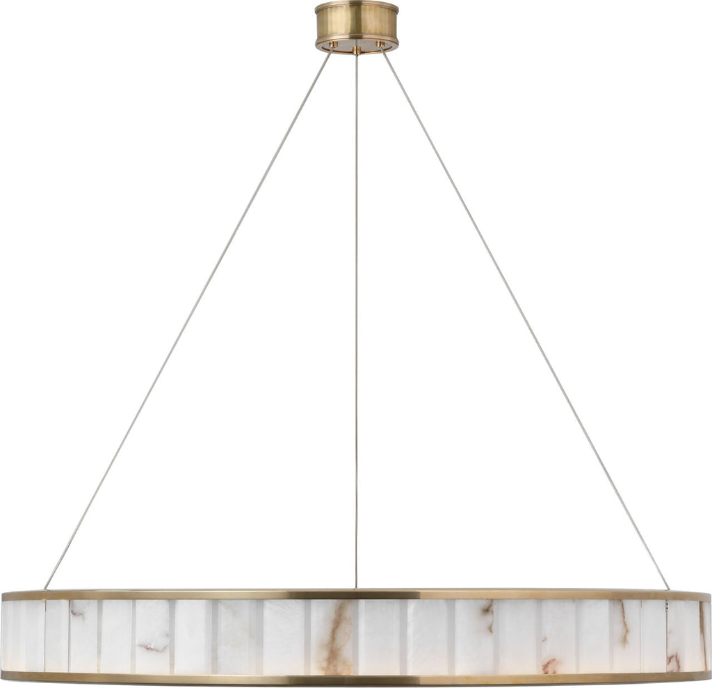 Iterna 40" Ring Chandelier | Antique-Burnished Brass | Alabaster