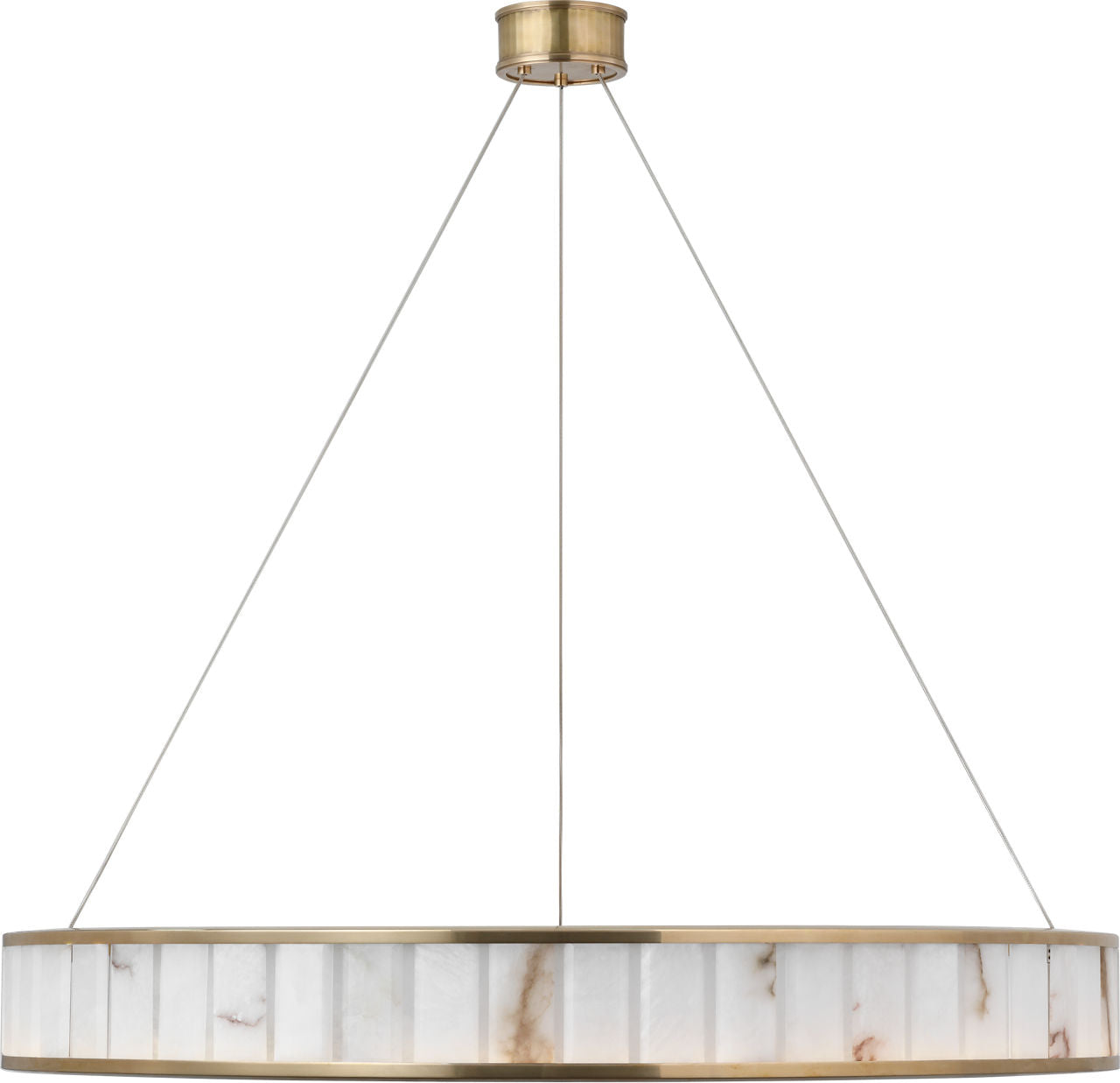 Iterna 40" Ring Chandelier | Antique-Burnished Brass | Alabaster