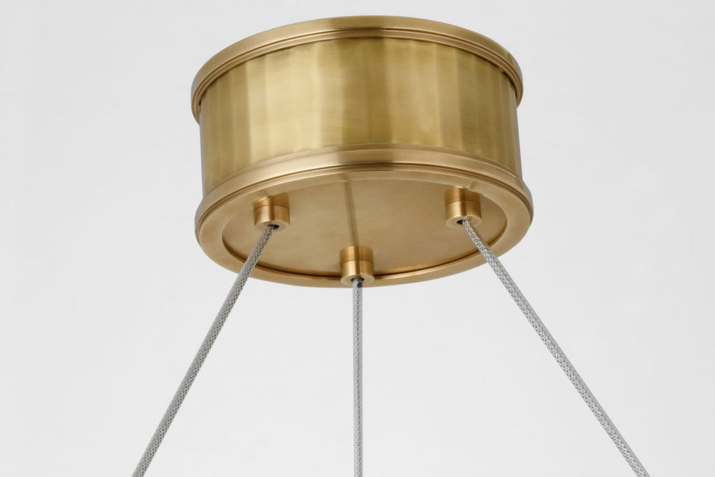 Iterna 40" Ring Chandelier | Antique-Burnished Brass | Crystal