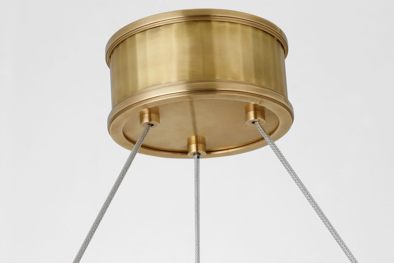 Iterna 40" Ring Chandelier | Antique-Burnished Brass | Crystal