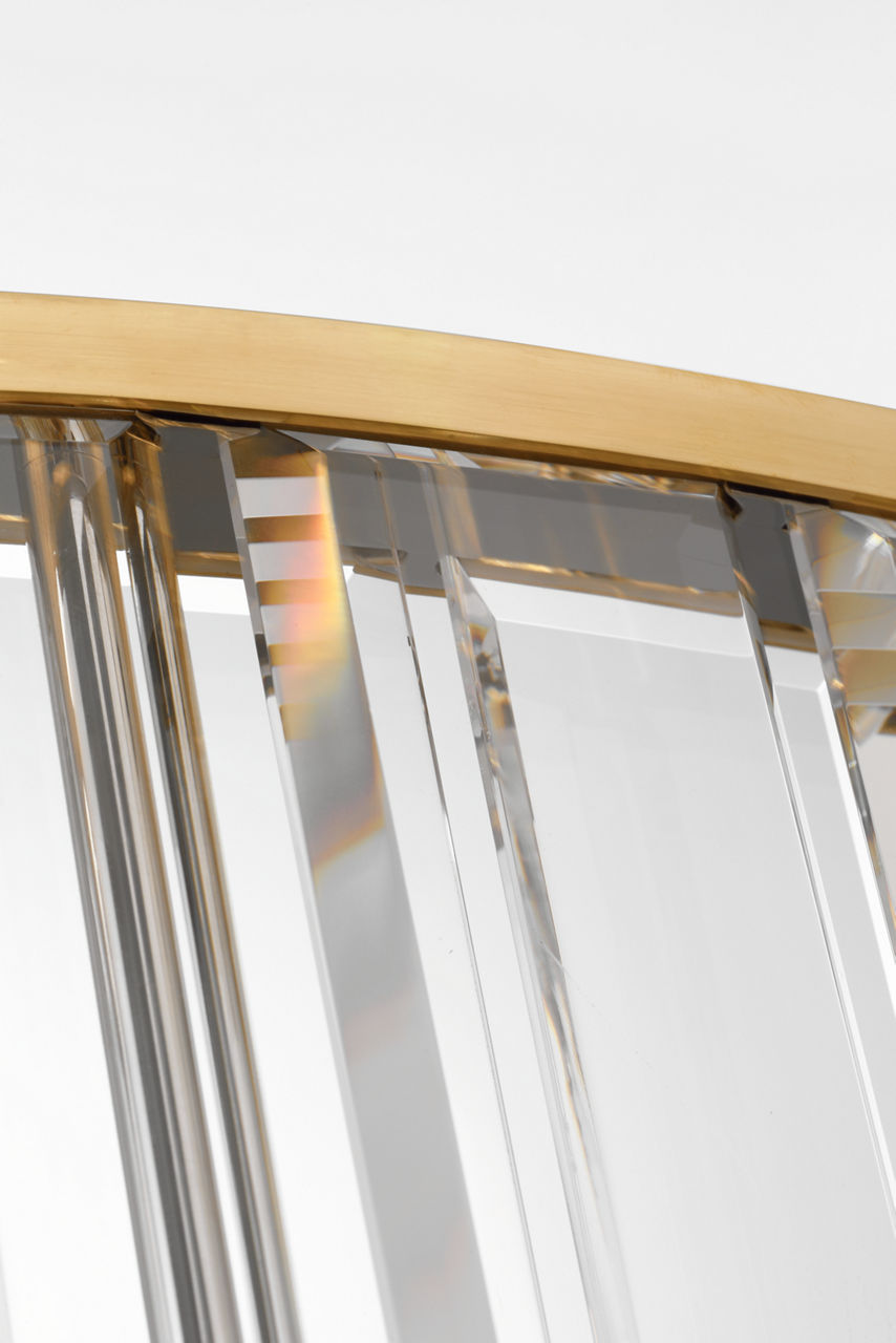 Iterna 40" Ring Chandelier | Antique-Burnished Brass | Crystal