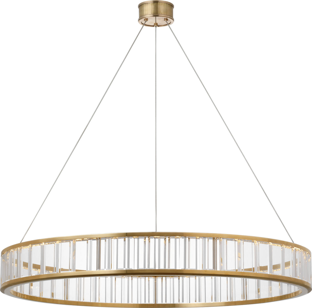 Iterna 40" Ring Chandelier | Antique-Burnished Brass | Crystal