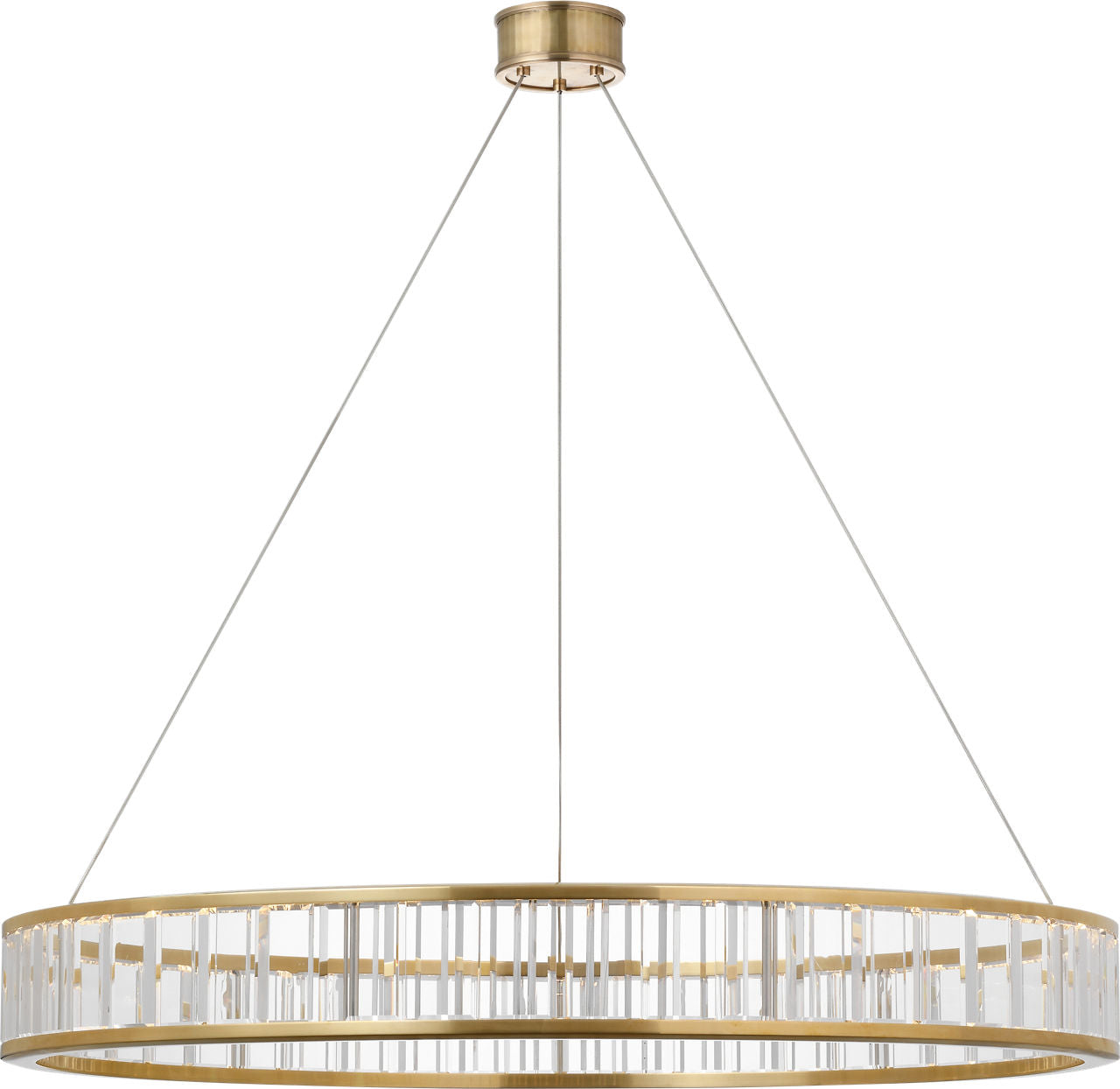 Iterna 40" Ring Chandelier | Antique-Burnished Brass | Crystal