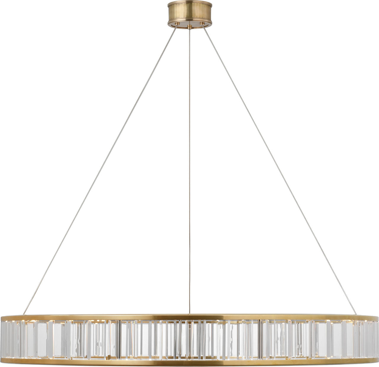 Iterna 40" Ring Chandelier | Antique-Burnished Brass | Crystal