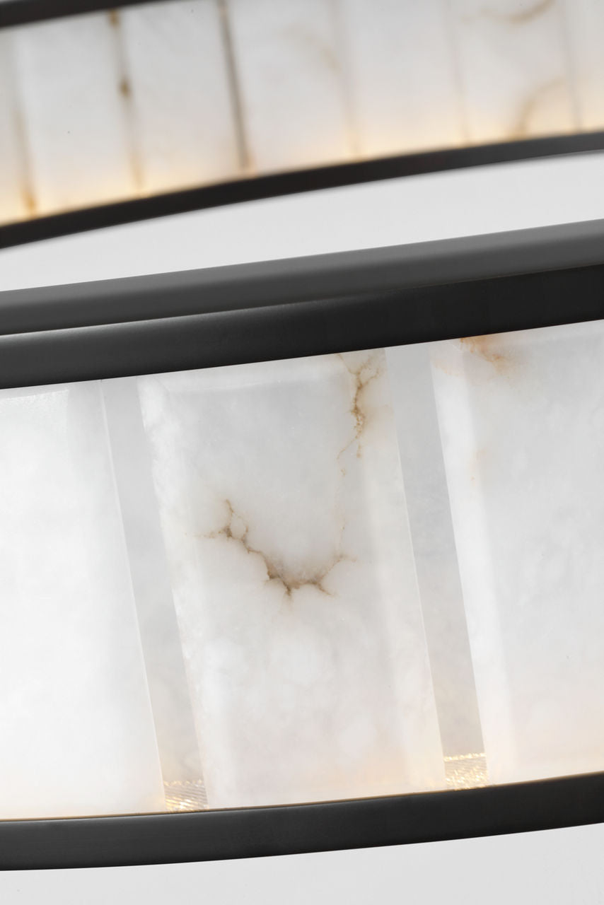 Iterna 40" Ring Chandelier | Modern Iron | Alabaster