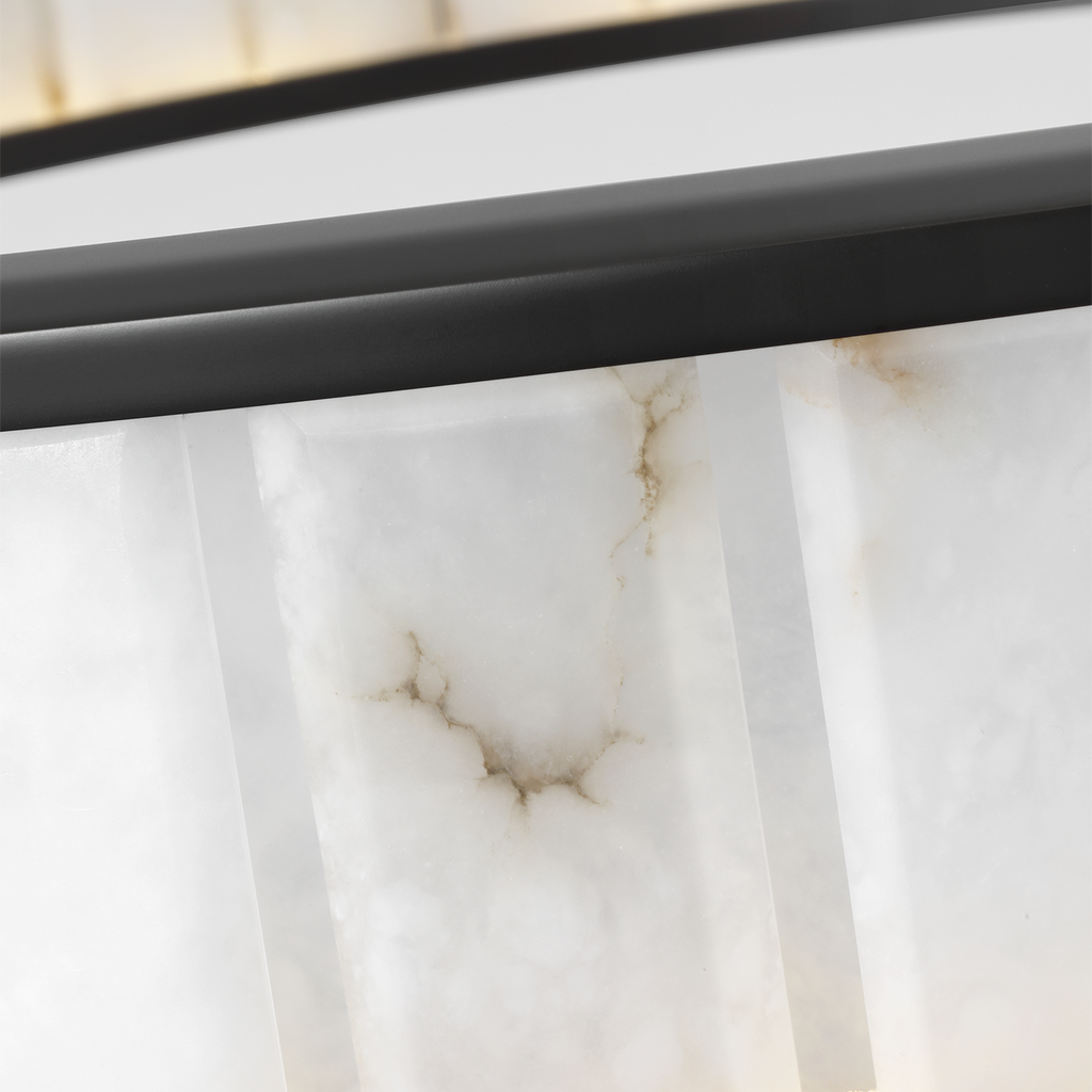 Iterna 40" Ring Chandelier | Modern Iron | Alabaster