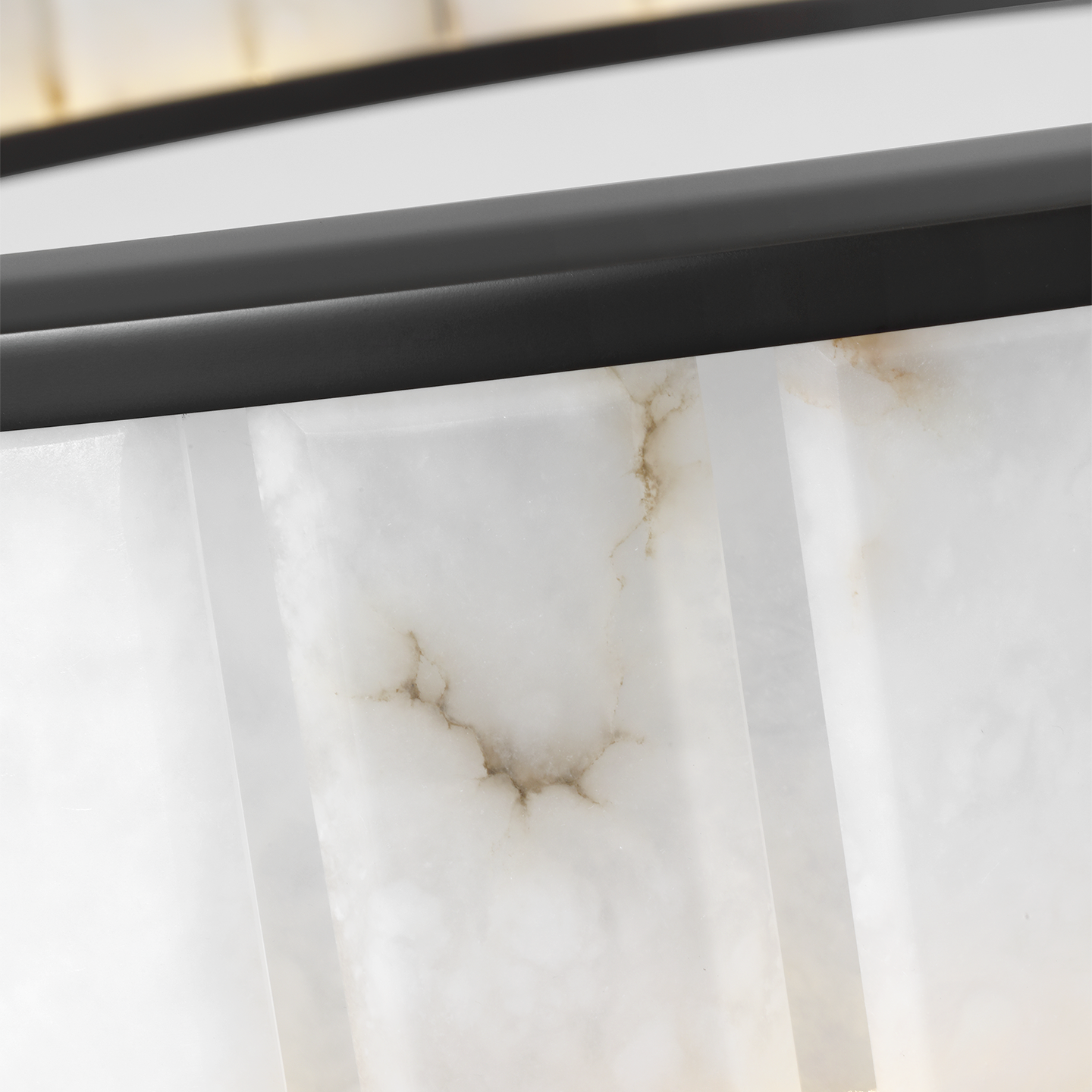 Iterna 40" Ring Chandelier | Modern Iron | Alabaster