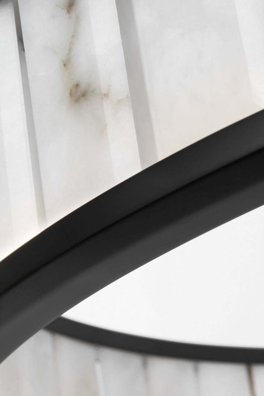 Iterna 40" Ring Chandelier | Modern Iron | Alabaster
