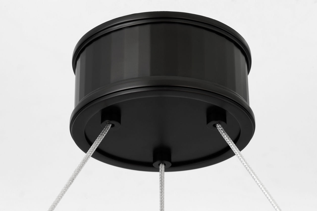 Iterna 40" Ring Chandelier | Modern Iron | Alabaster
