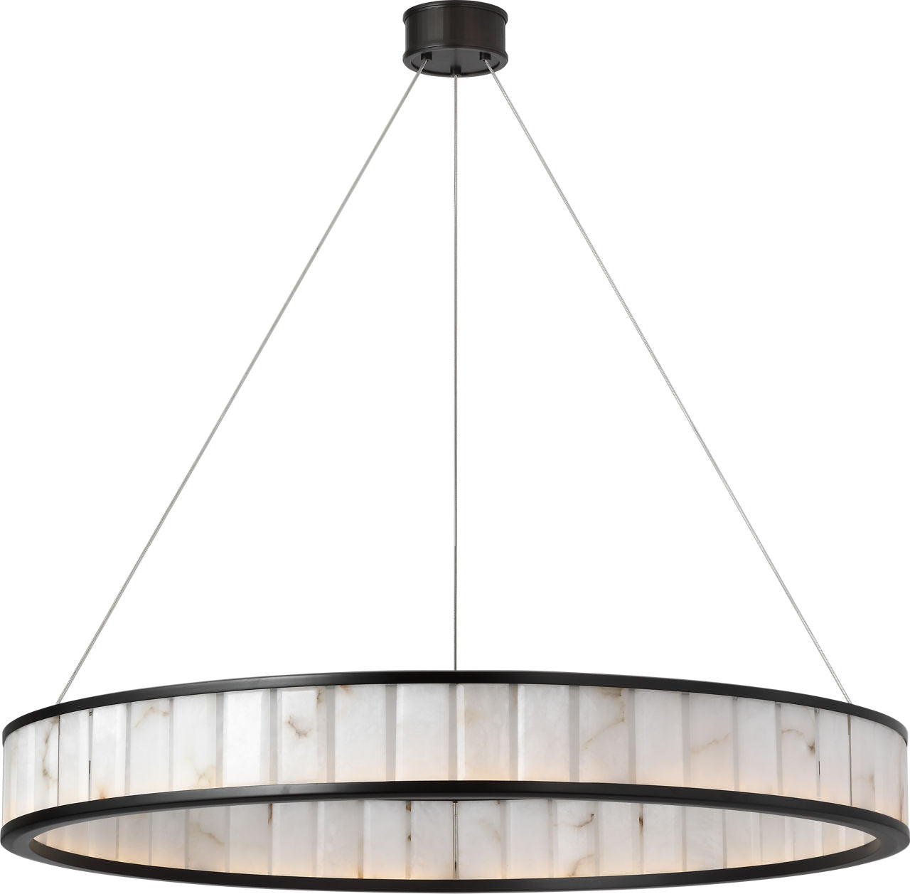 Iterna 40" Ring Chandelier | Modern Iron | Alabaster
