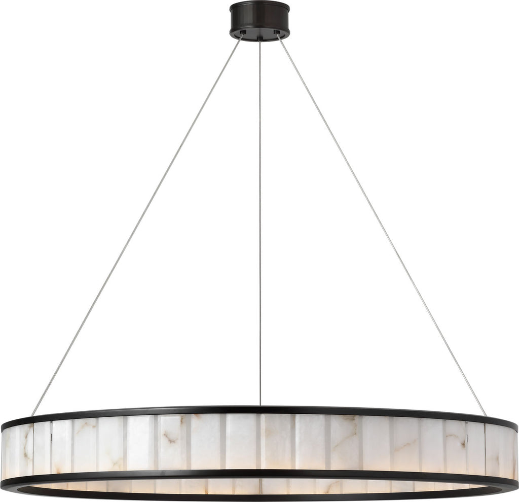 Iterna 40" Ring Chandelier | Modern Iron | Alabaster