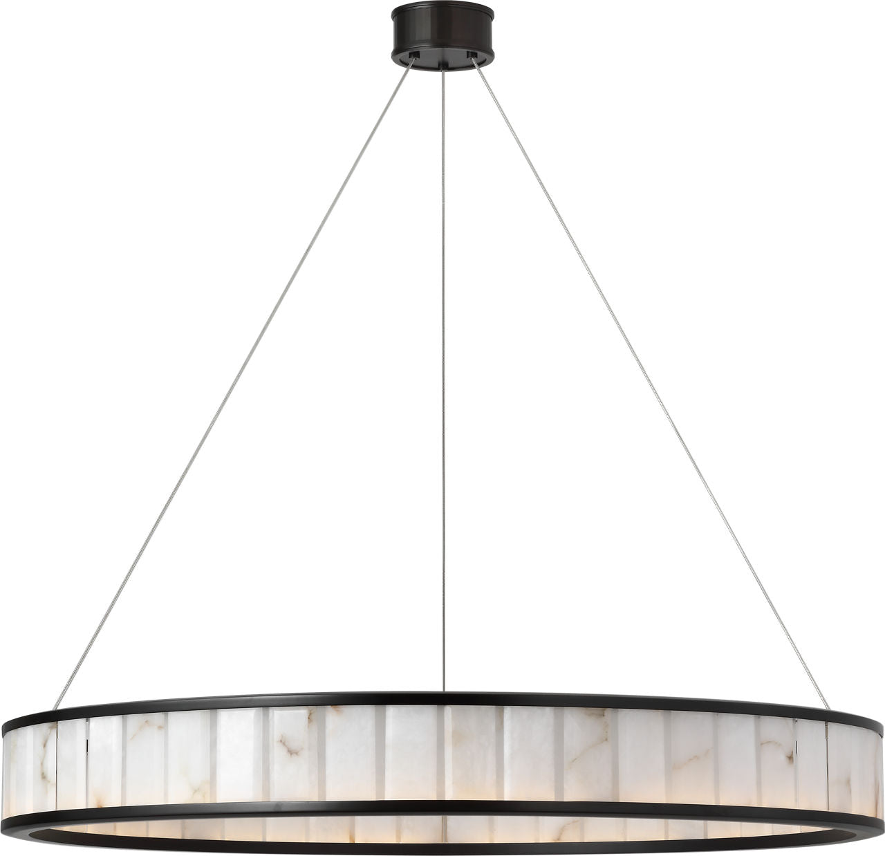 Iterna 40" Ring Chandelier | Modern Iron | Alabaster