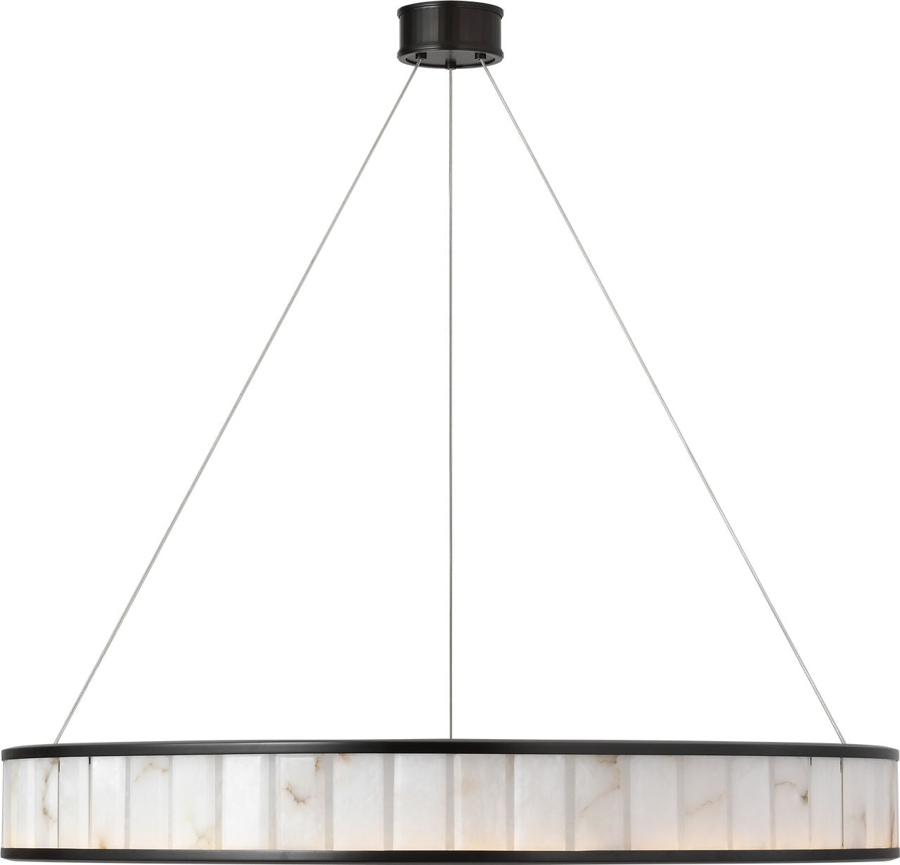 Iterna 40" Ring Chandelier | Modern Iron | Alabaster