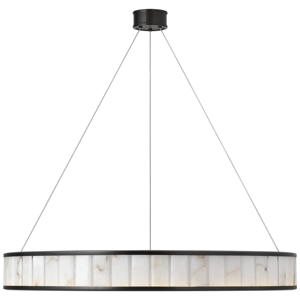 Iterna 40" Ring Chandelier | Modern Iron | Alabaster