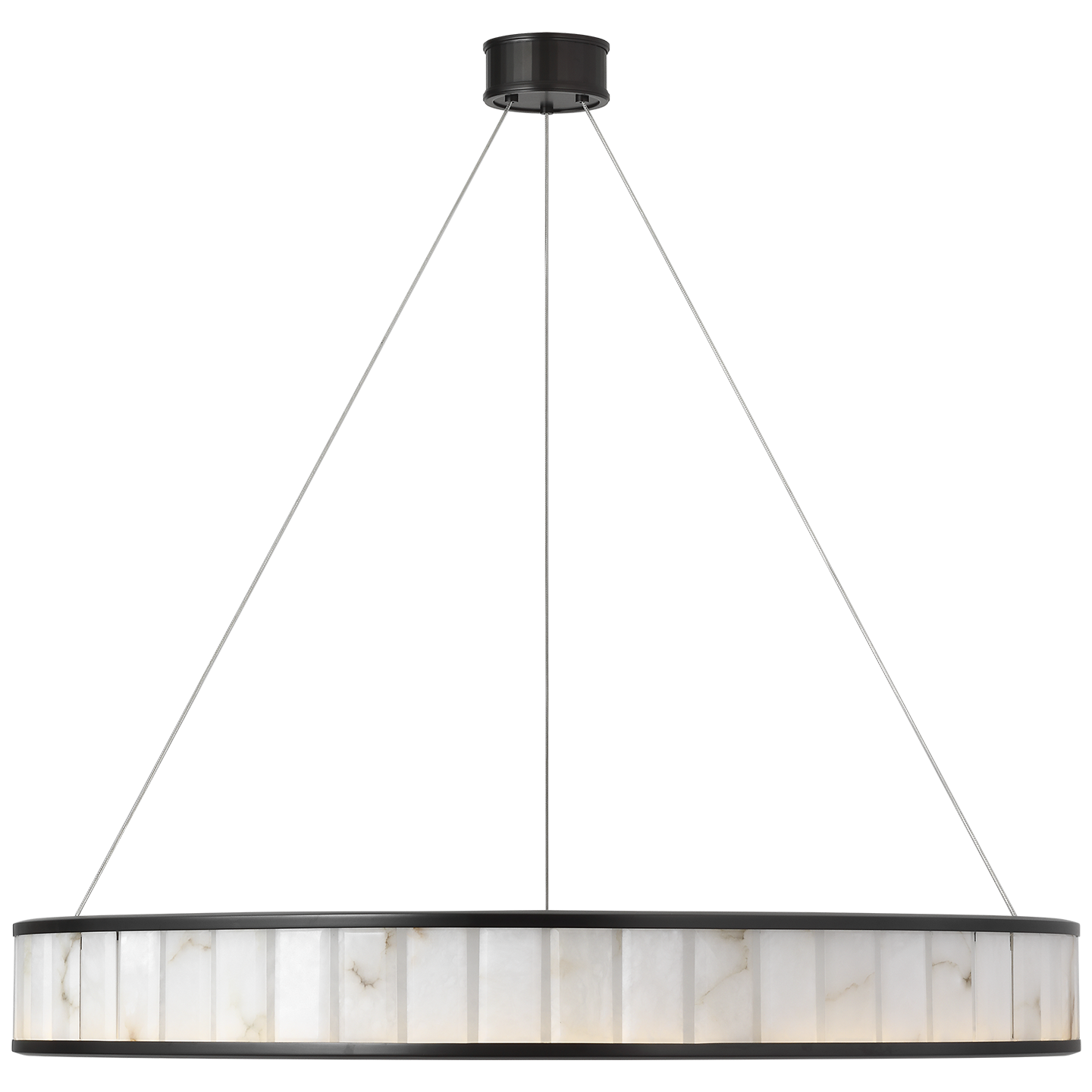 Iterna 40" Ring Chandelier | Modern Iron | Alabaster