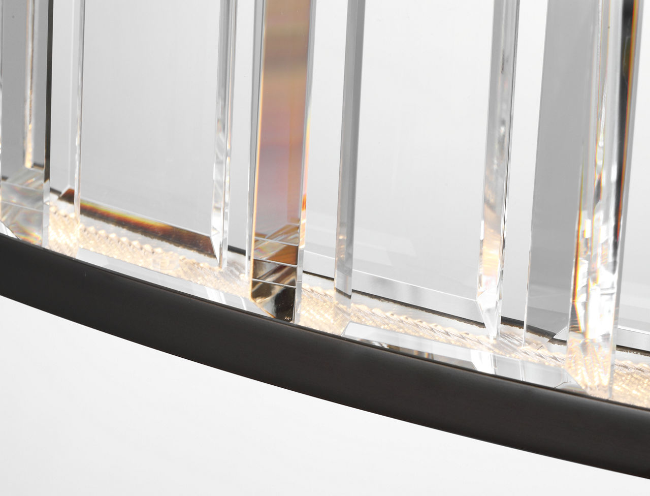 Iterna 40" Ring Chandelier | Modern Iron | Crystal