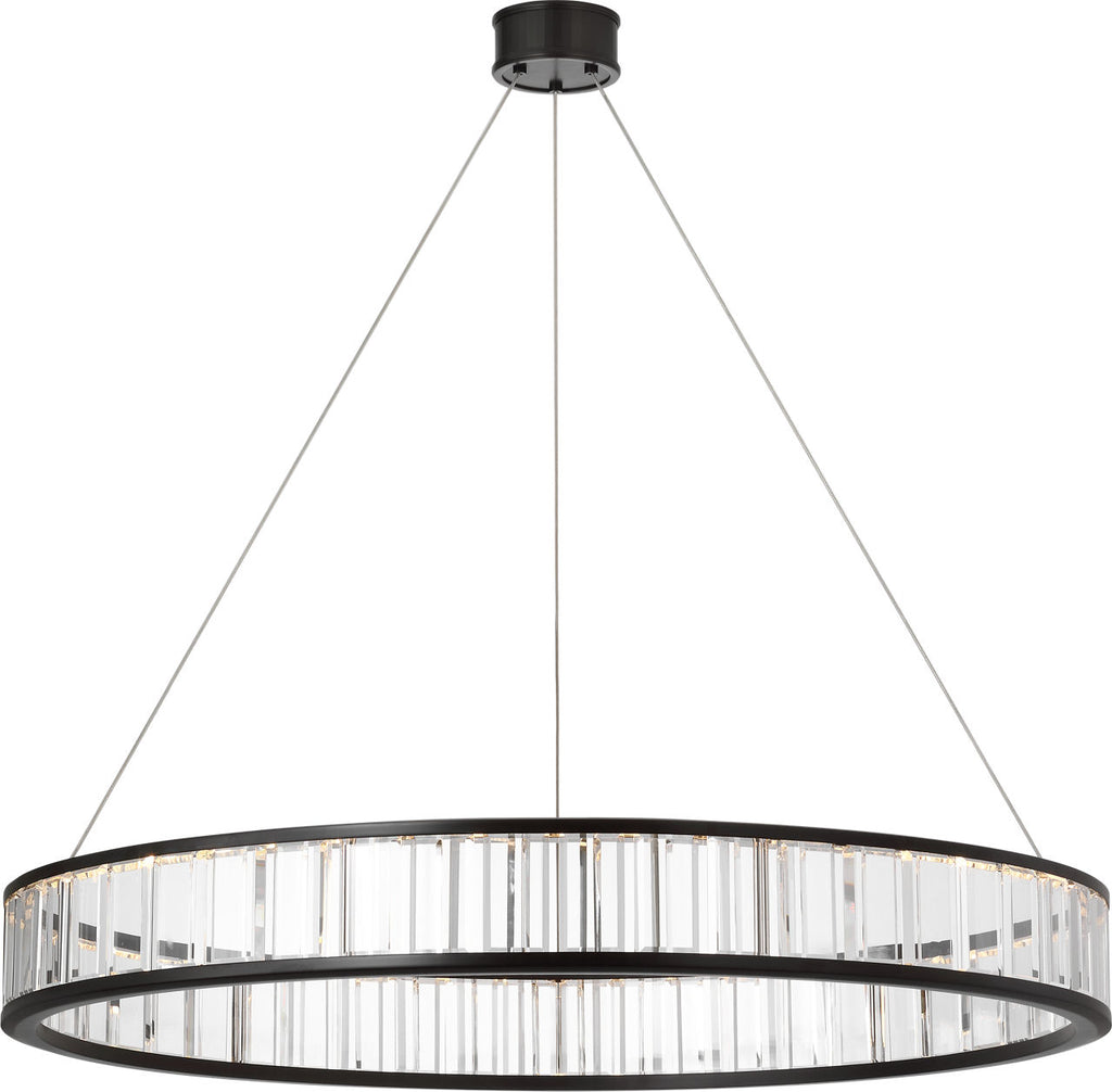 Iterna 40" Ring Chandelier | Modern Iron | Crystal