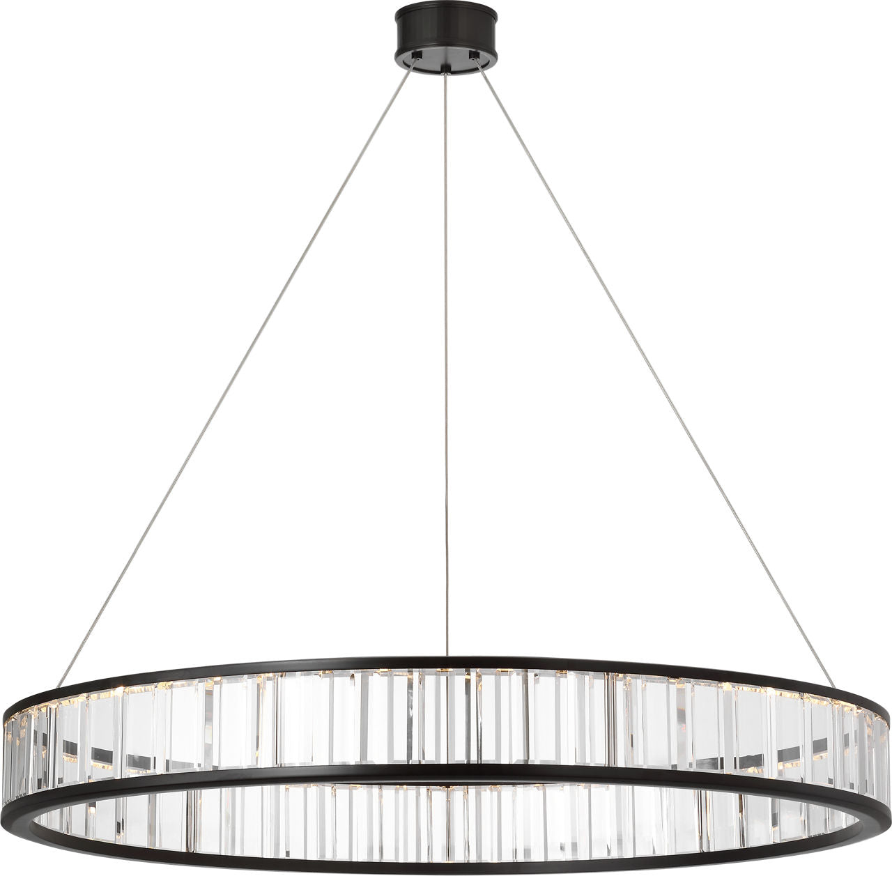 Iterna 40" Ring Chandelier | Modern Iron | Crystal