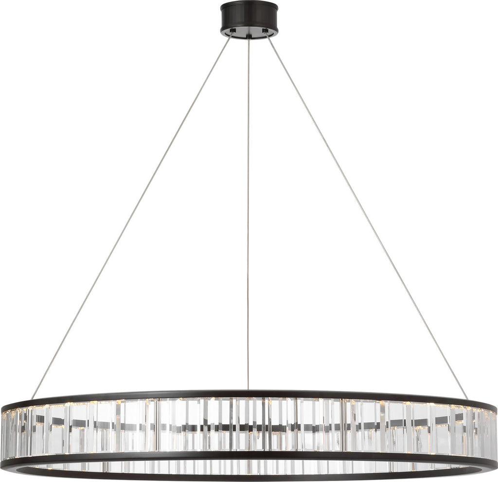 Iterna 40" Ring Chandelier | Modern Iron | Crystal