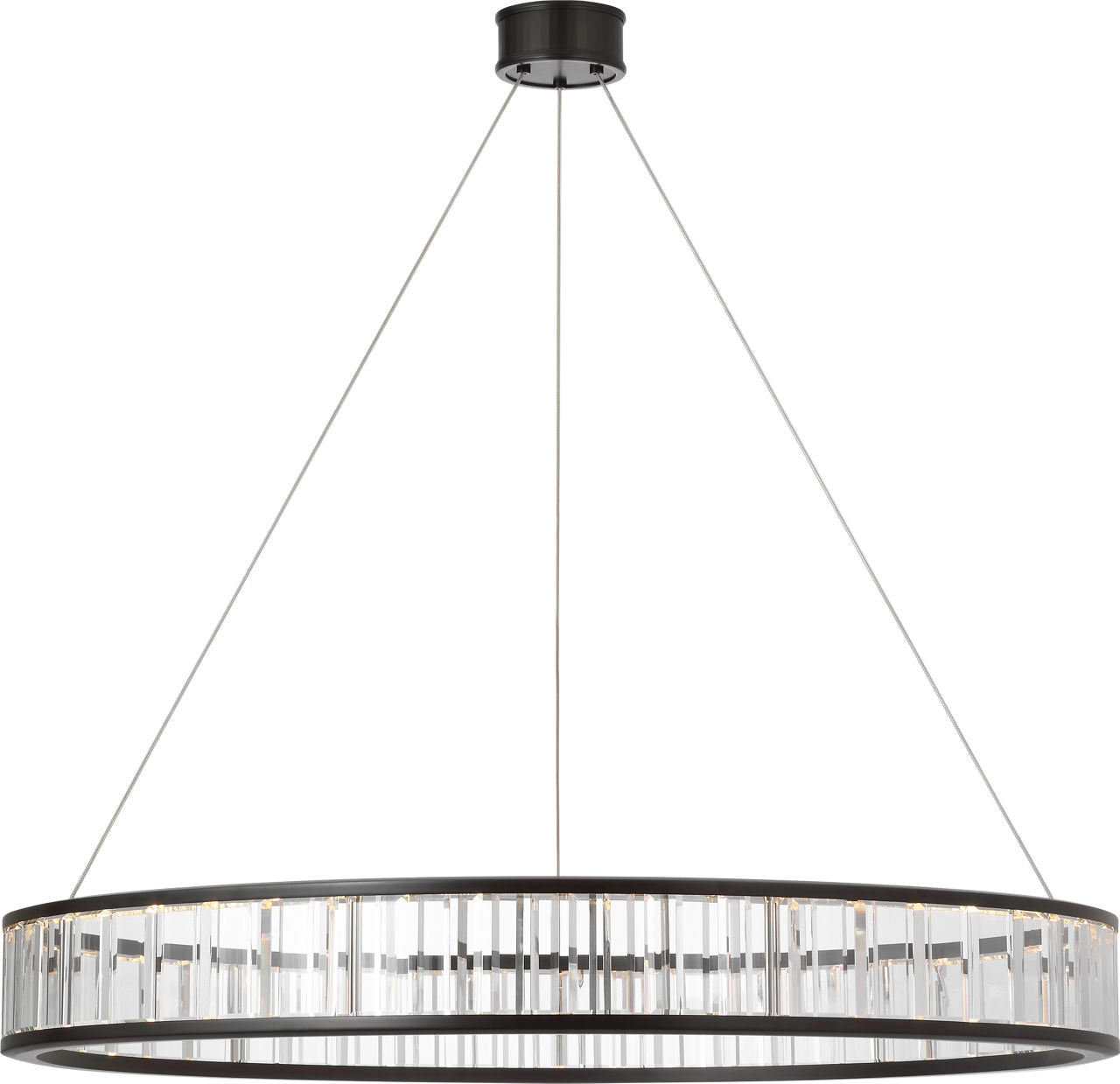 Iterna 40" Ring Chandelier | Modern Iron | Crystal