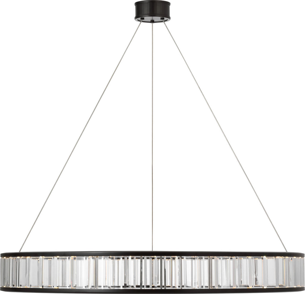 Iterna 40" Ring Chandelier | Modern Iron | Crystal