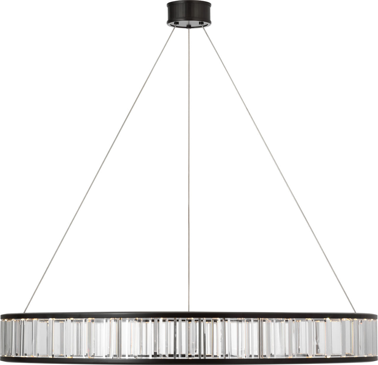 Iterna 40" Ring Chandelier | Modern Iron | Crystal