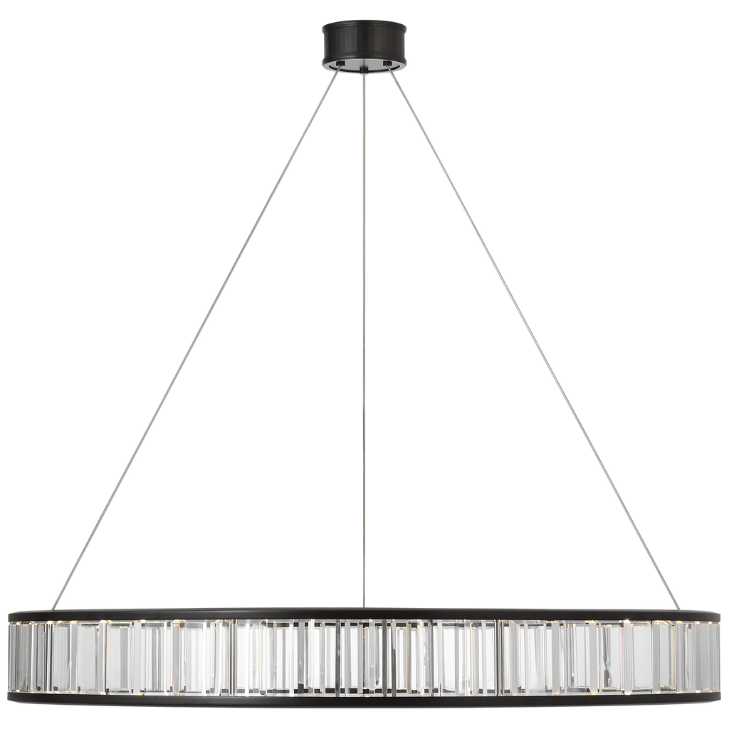 Iterna 40" Ring Chandelier | Modern Iron | Crystal
