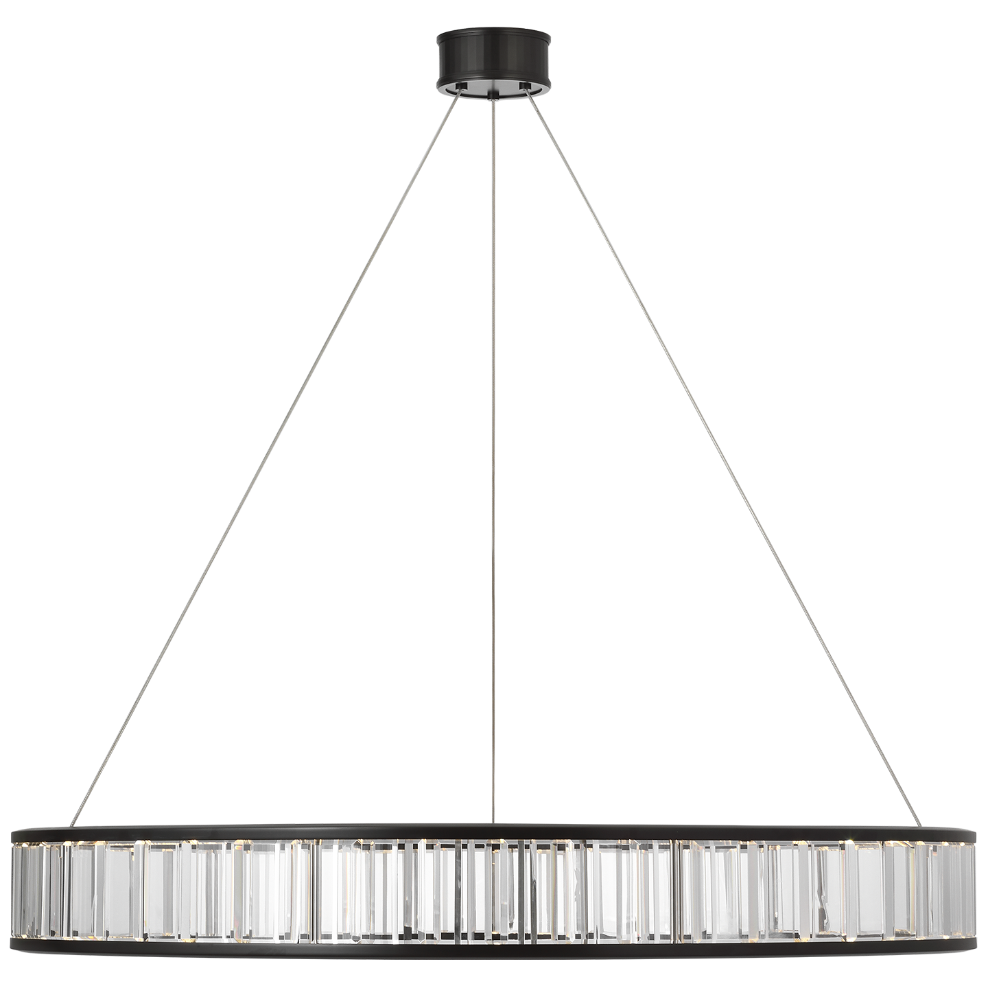 Iterna 40" Ring Chandelier | Modern Iron | Crystal