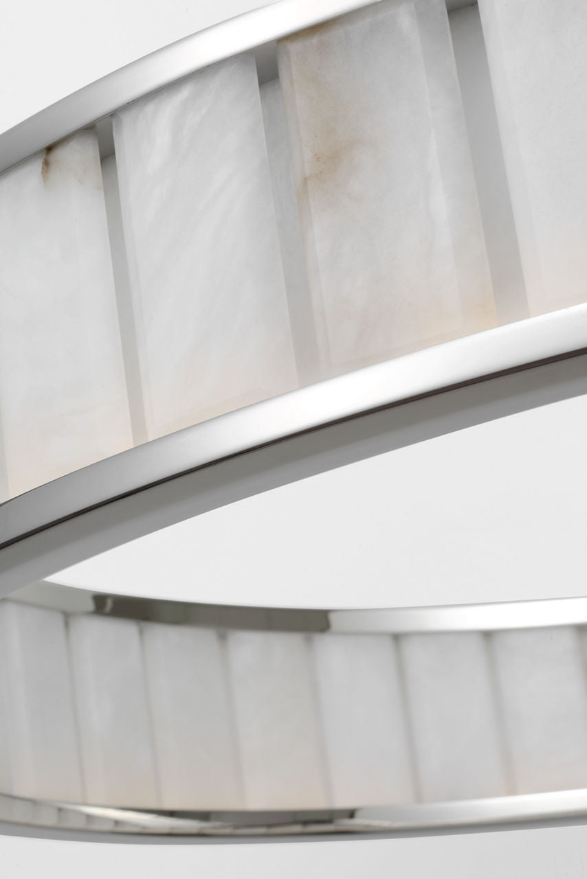 Iterna 40" Ring Chandelier | Polished Nickel | Alabaster