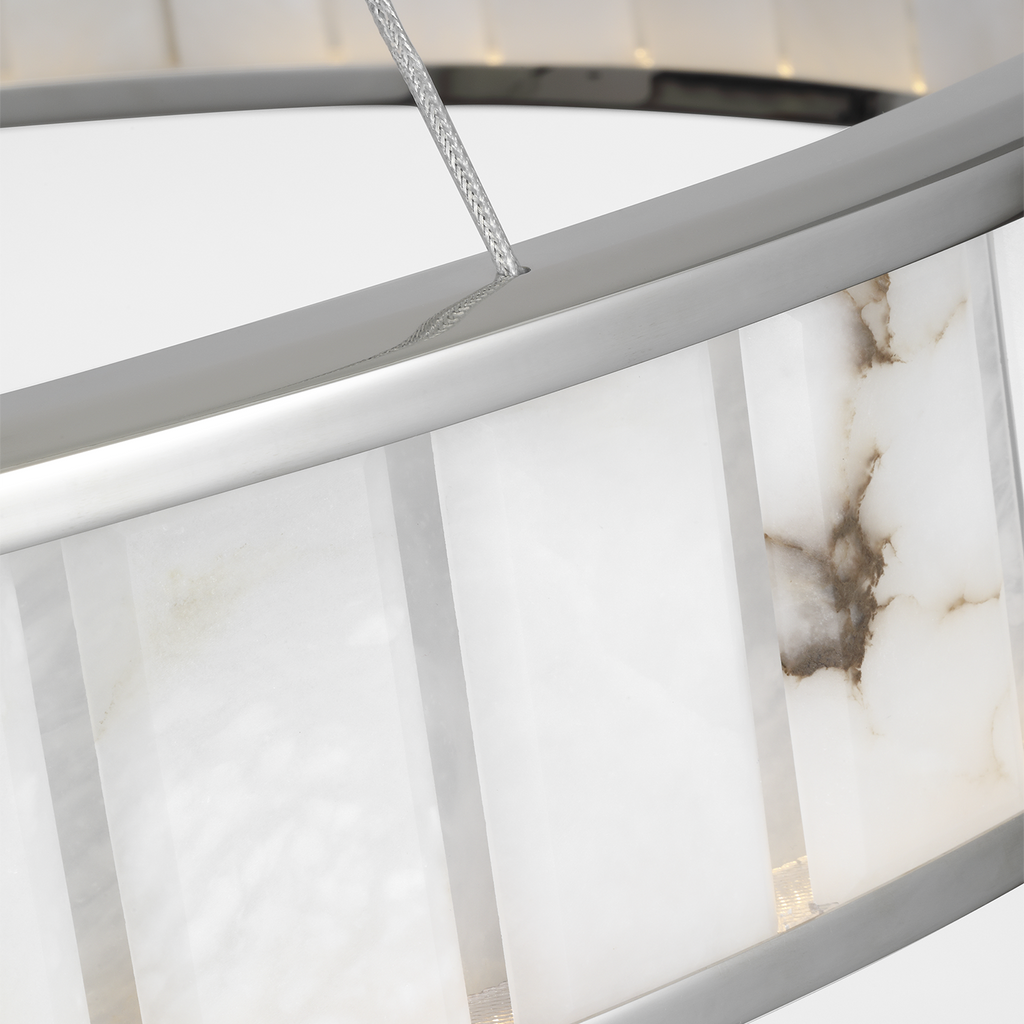 Iterna 40" Ring Chandelier | Polished Nickel | Alabaster