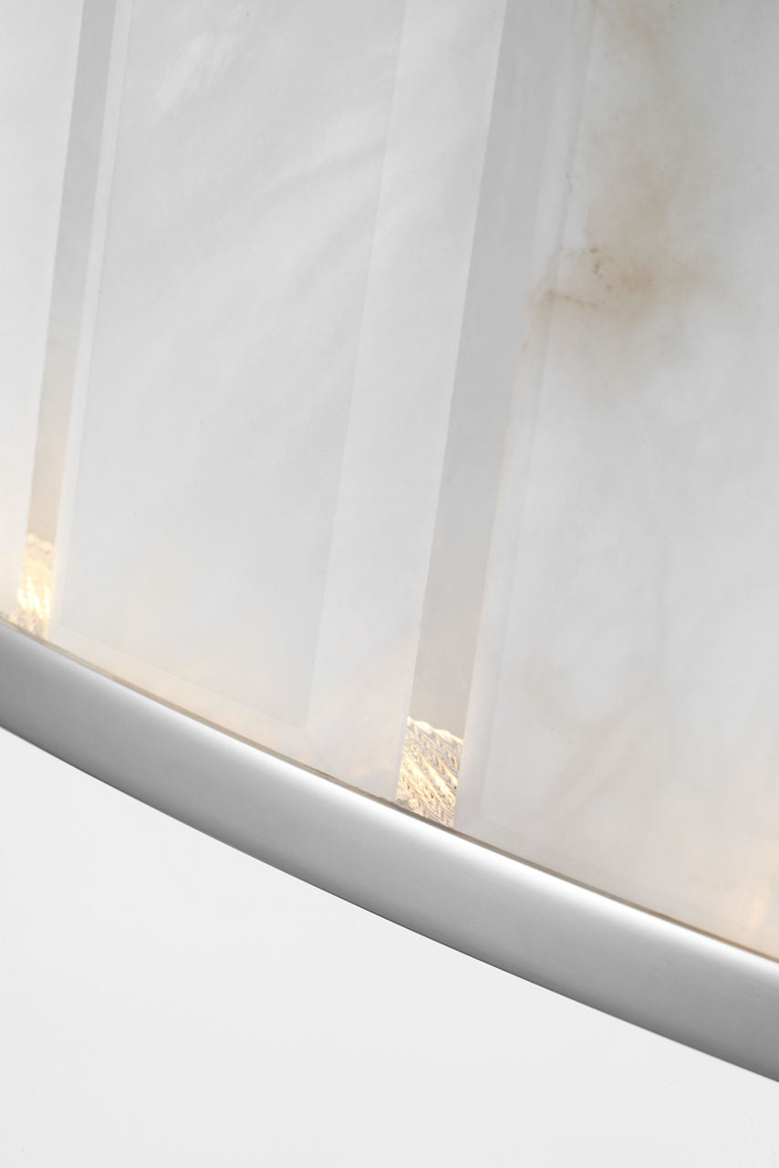 Iterna 40" Ring Chandelier | Polished Nickel | Alabaster