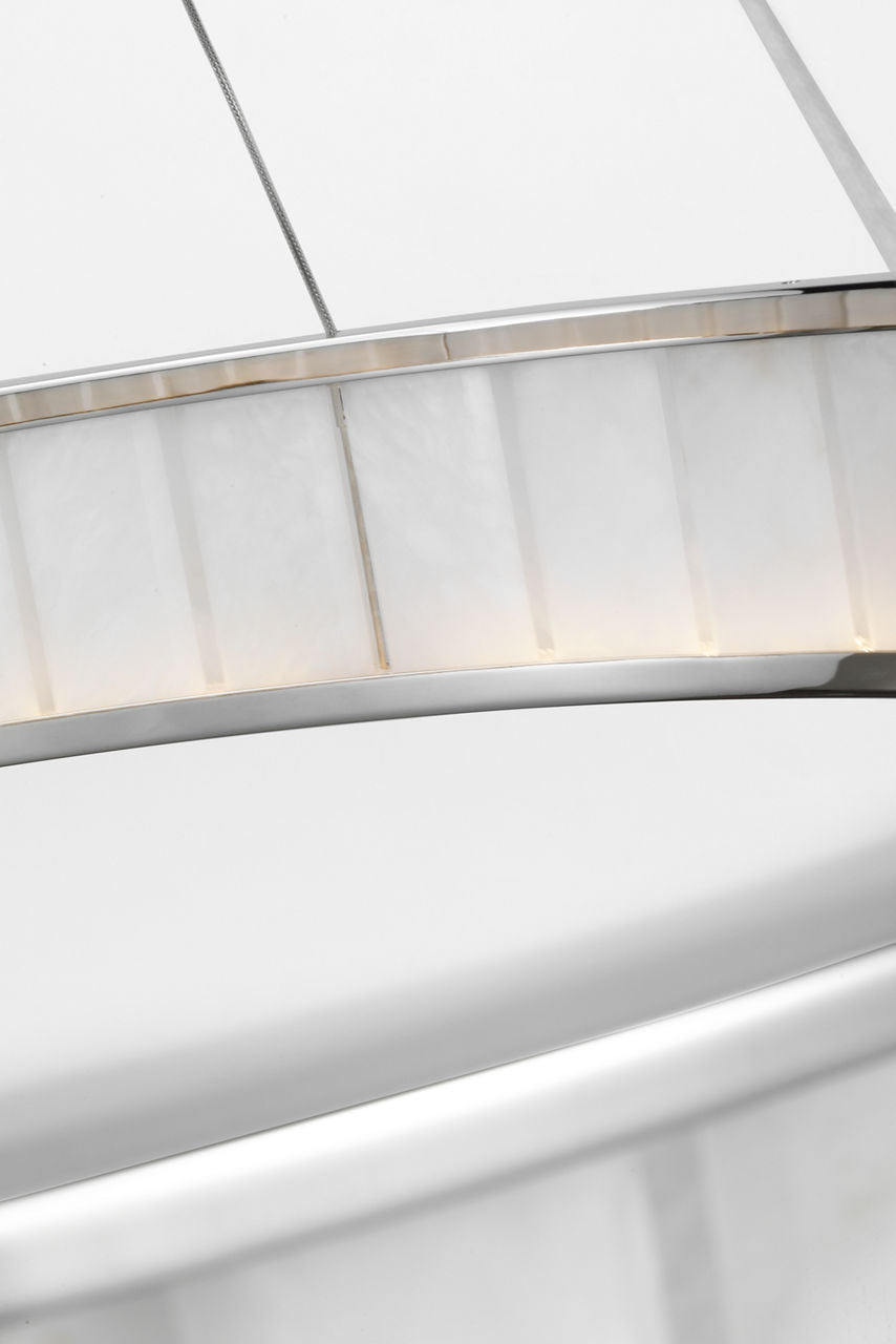 Iterna 40" Ring Chandelier | Polished Nickel | Alabaster